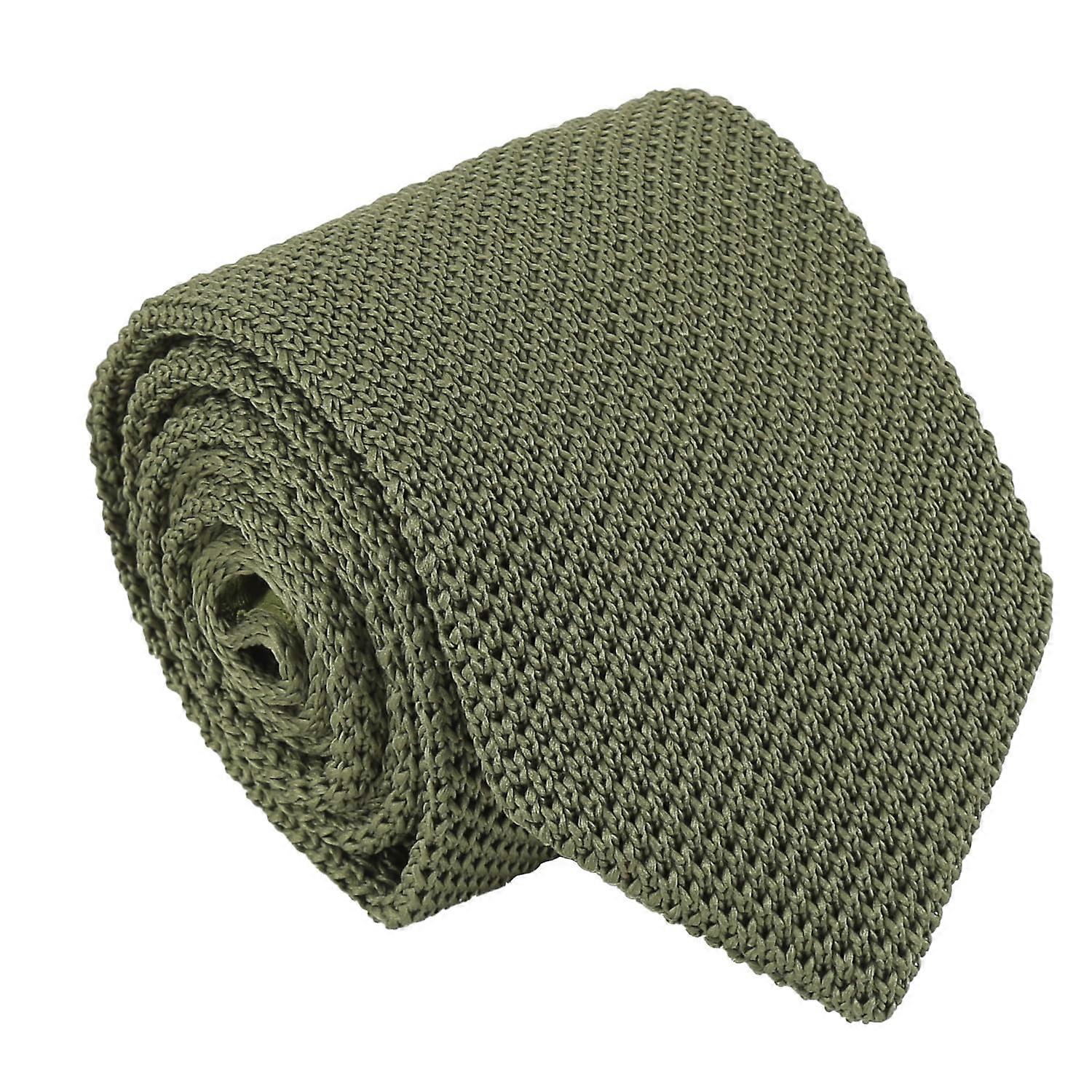 Sage Green Knitted Slim Tie