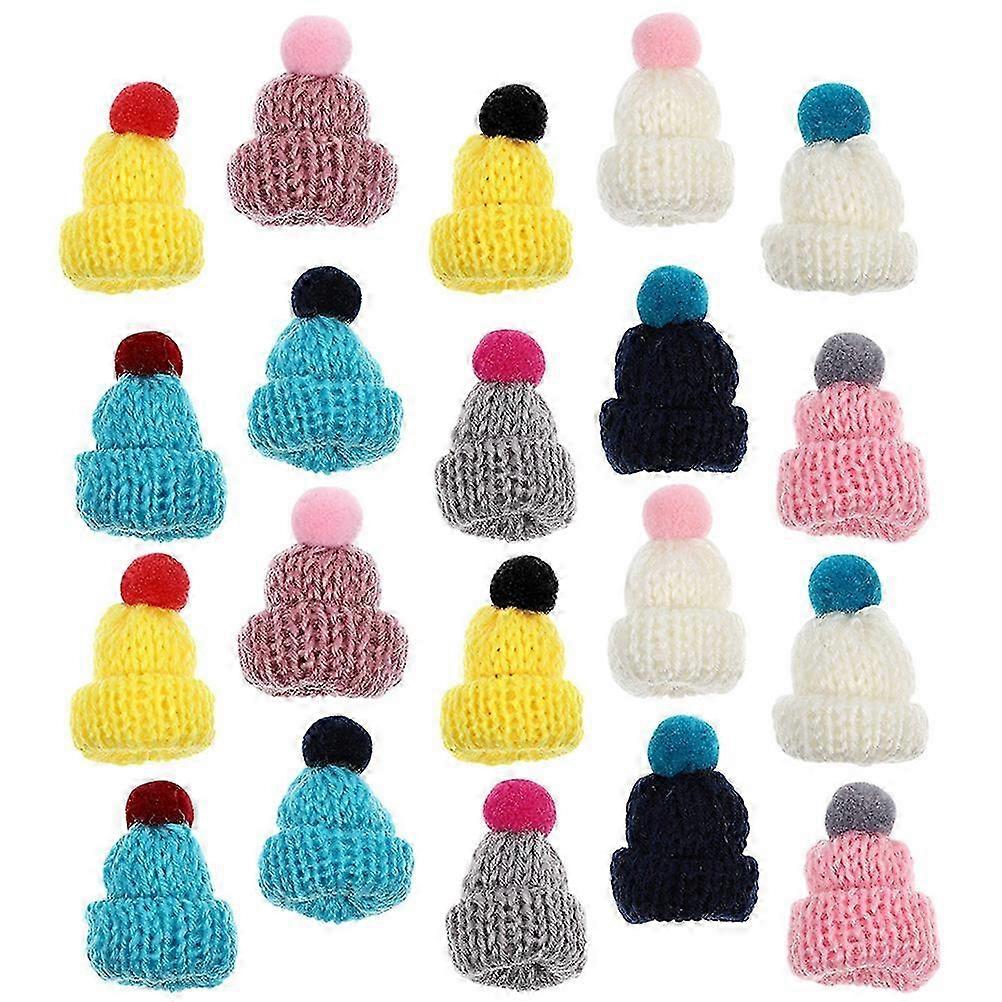 20Pcs Replaceable Tiny Hats Multi-function Miniature Hats Decorative Craft Hats Craft Supply