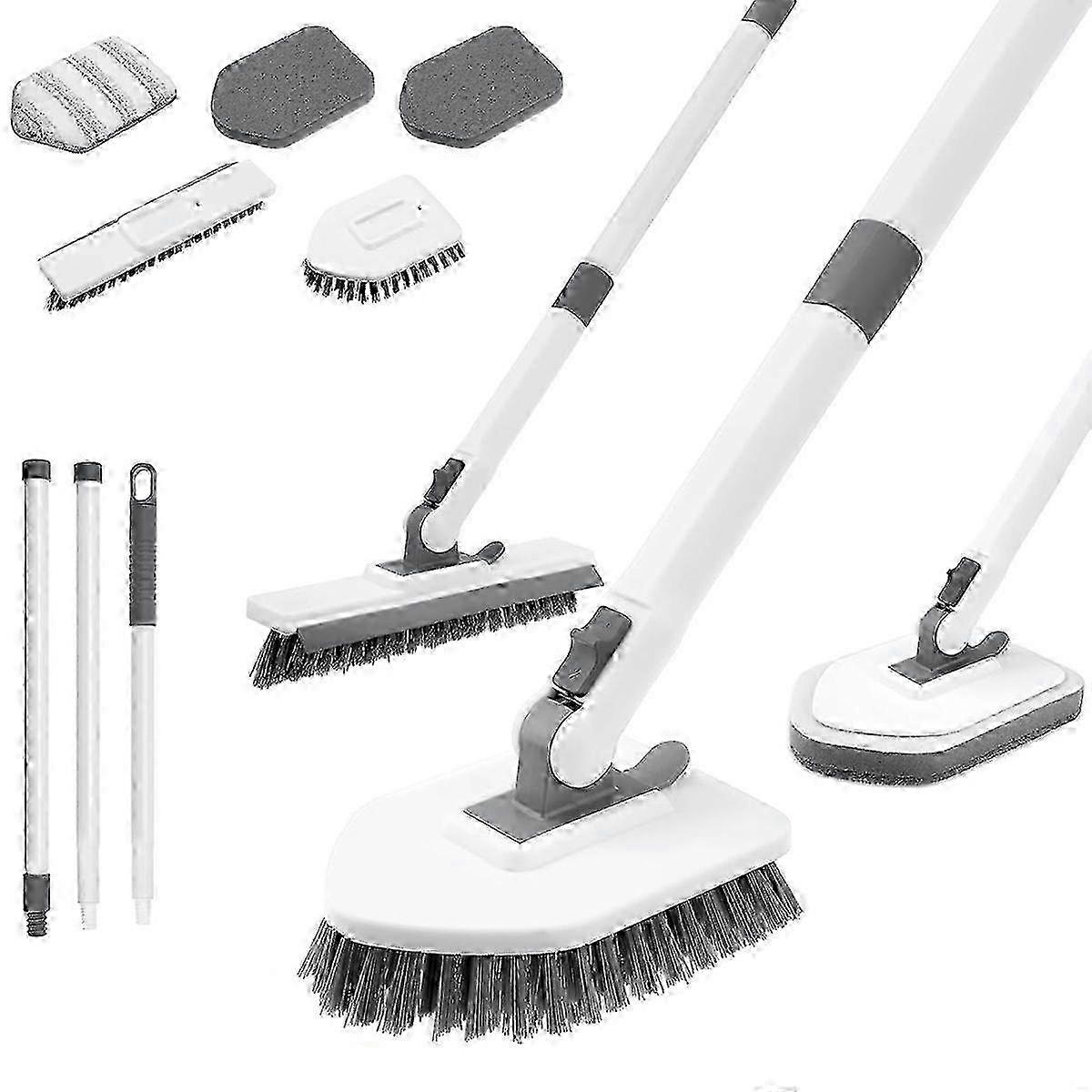 3-Angle Lock Shower Brush with 52 Inch Adjustable Pole