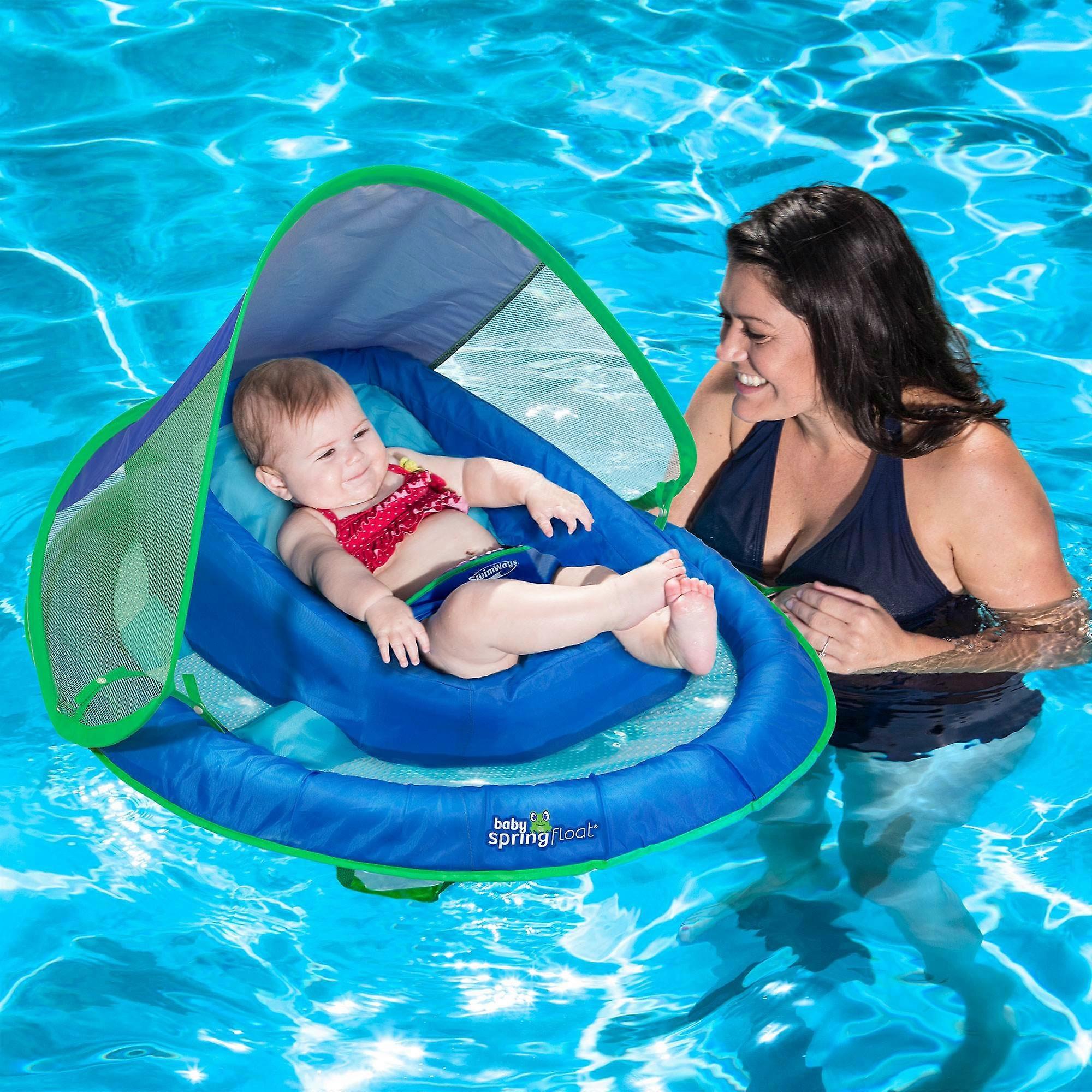 Froggy Spring Float with Sun Canopy - Sea Spray