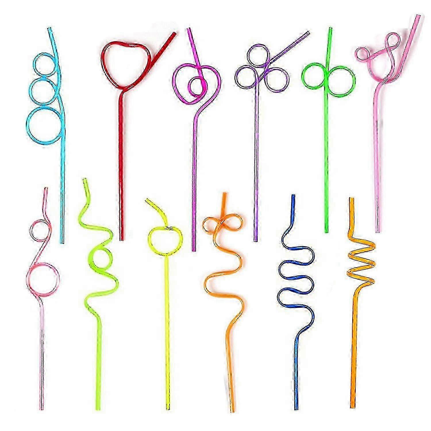 20pcs Reusable Curved Crazy Straws