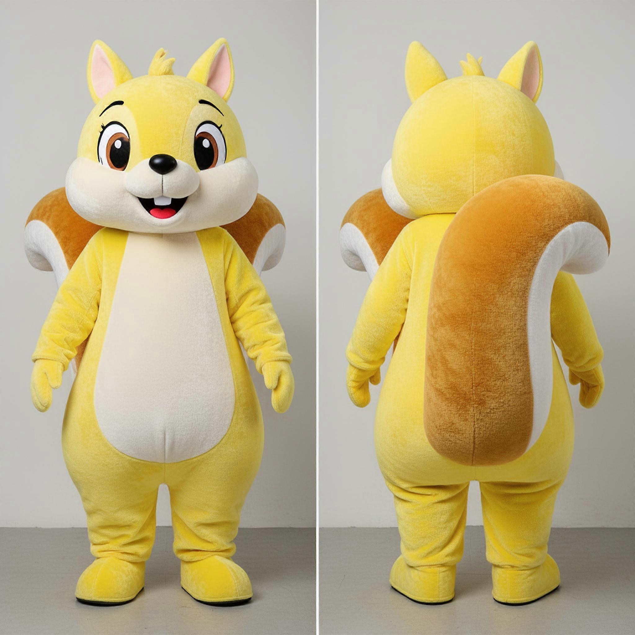 MASTICOT Lemon Yellow Playful Squirrel Mascot