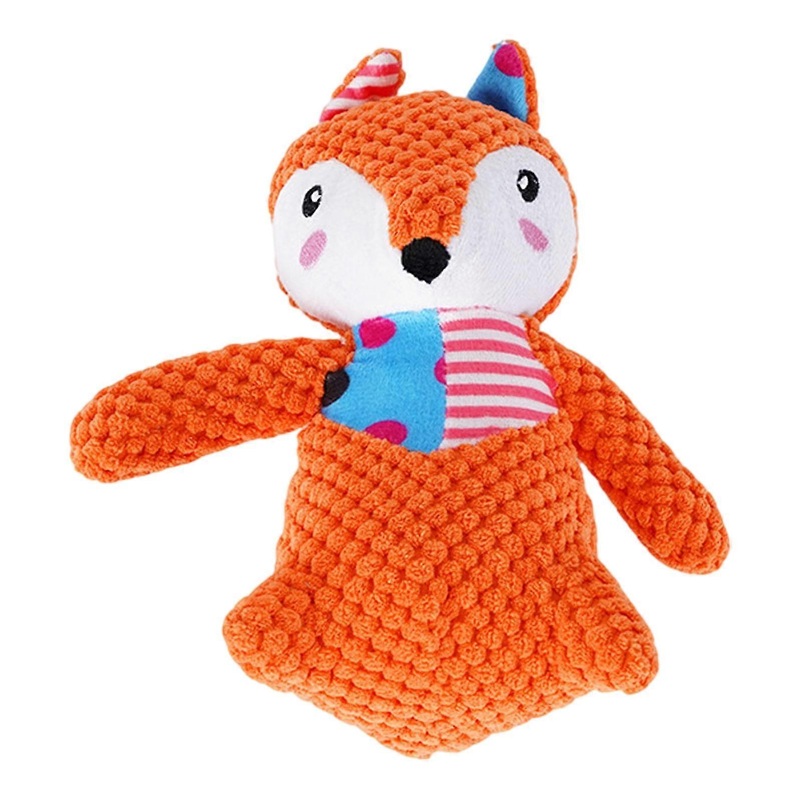 Squeaky Textured Fox Toy Bite Resistant