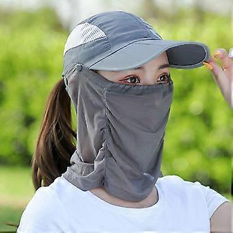Summer Neck Face Sunshade Sun Hat Uv Protection Wide Brim Shade Hat Detachable Breathable Neck Face Baseball Cap Visor Beach Cap