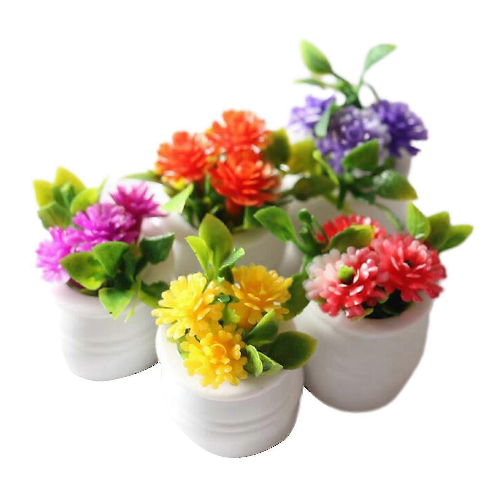 Realistic Tiny Potted Plant Set