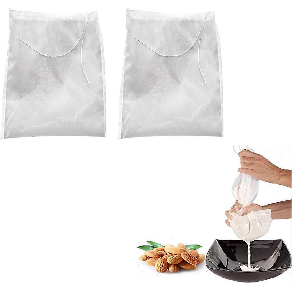 Fine Mesh Reusable Nut Milk Straining Bag