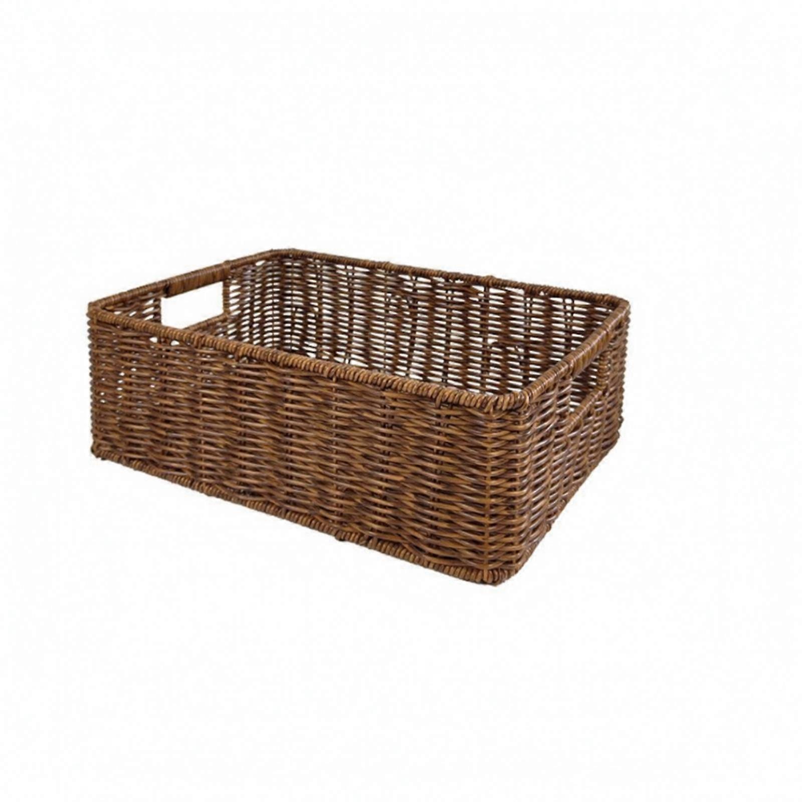Braided Container Basket with Handles | Handcrafted, Rectangular Storage Basket
