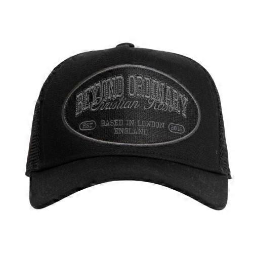Christian Rose Embroidered Patch Trucker Cap