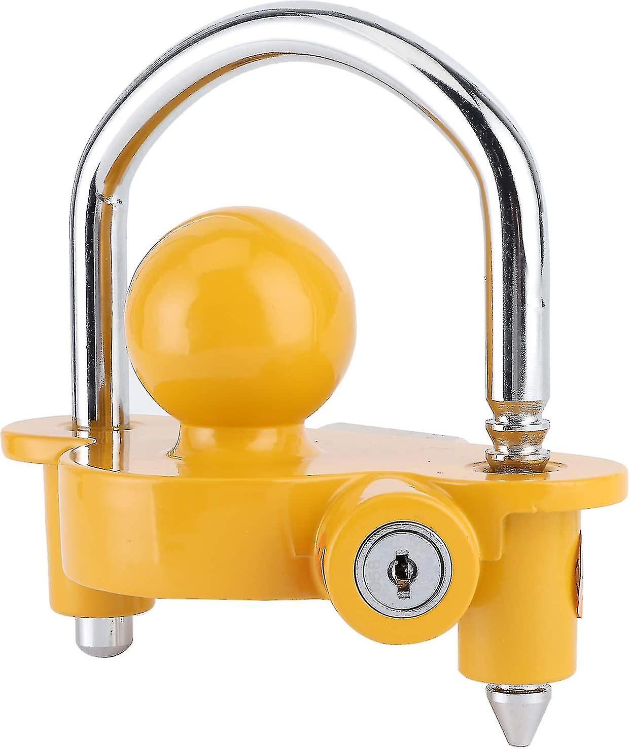 Trailer Lock, Anti-rust Yellow With 2 Keys For Horsebox Caravan Trailer