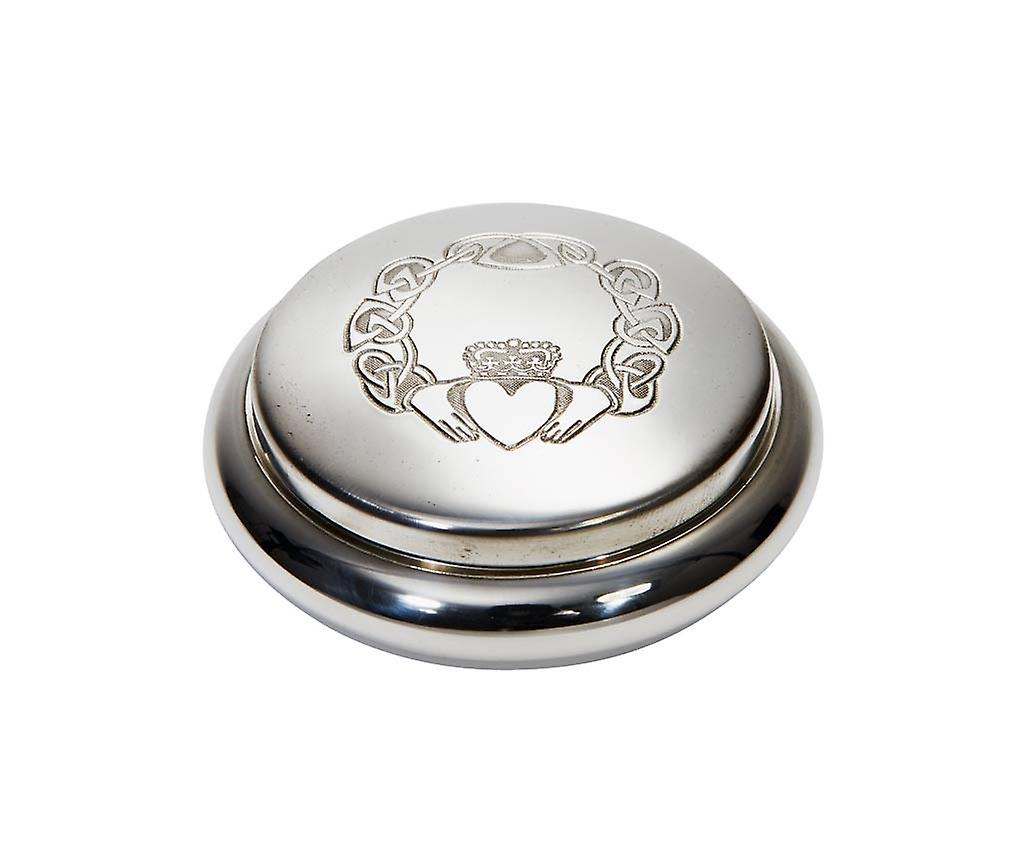Claddagh Embossed Pewter Trinket Bo x