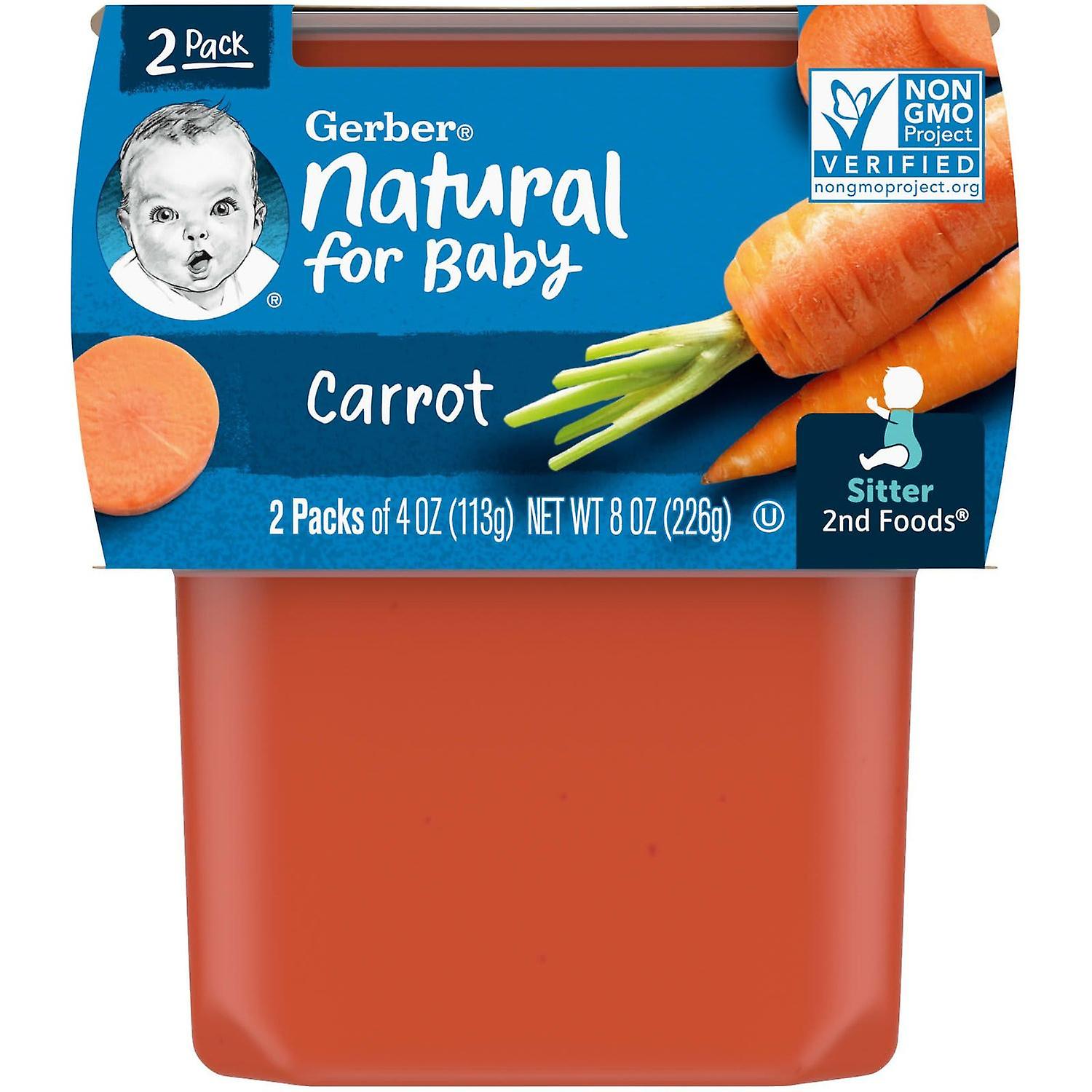 Gerber, Naturalny dla Dziecka, 2. Pokarmy, Marchew, 2 Opakowanie, 4 oz (113 g) Każdy