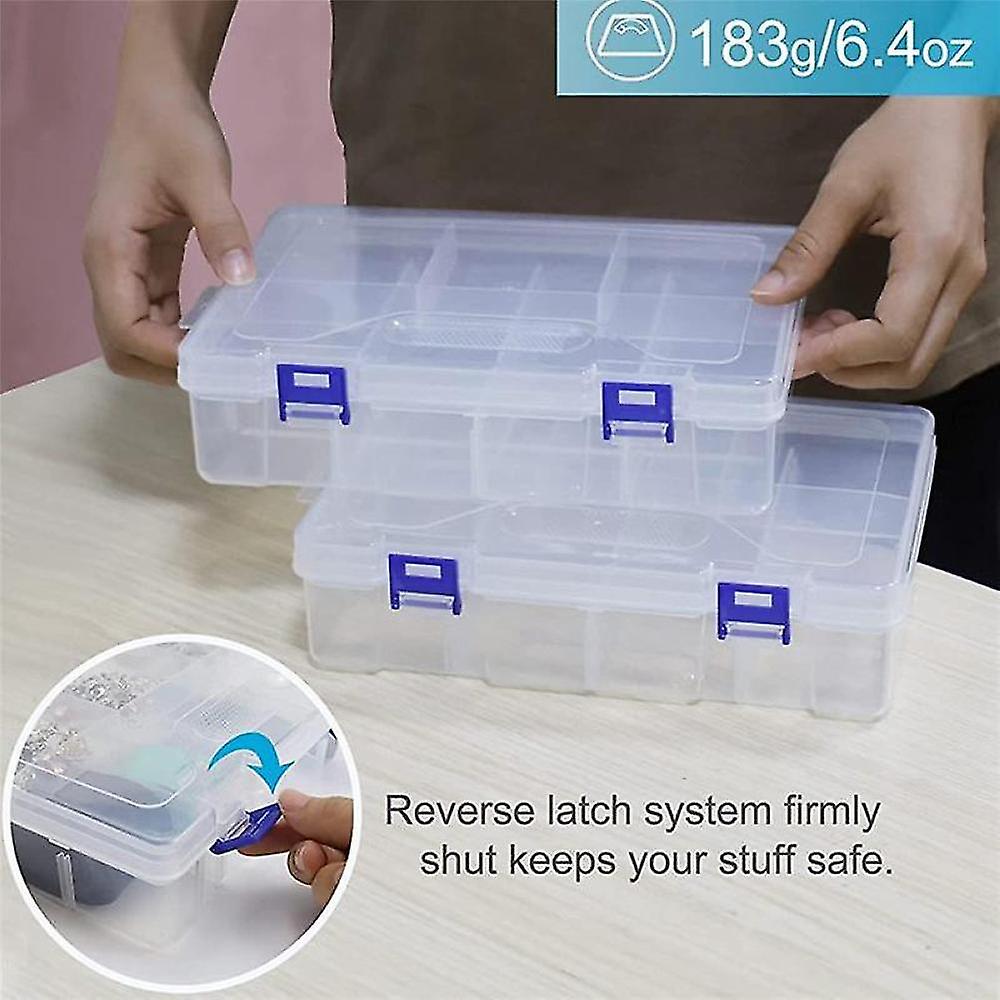 Tackle Box Fishing Tackle Box Storage Box 2 Pack Compartment Storage Box Transparent Storage Contai