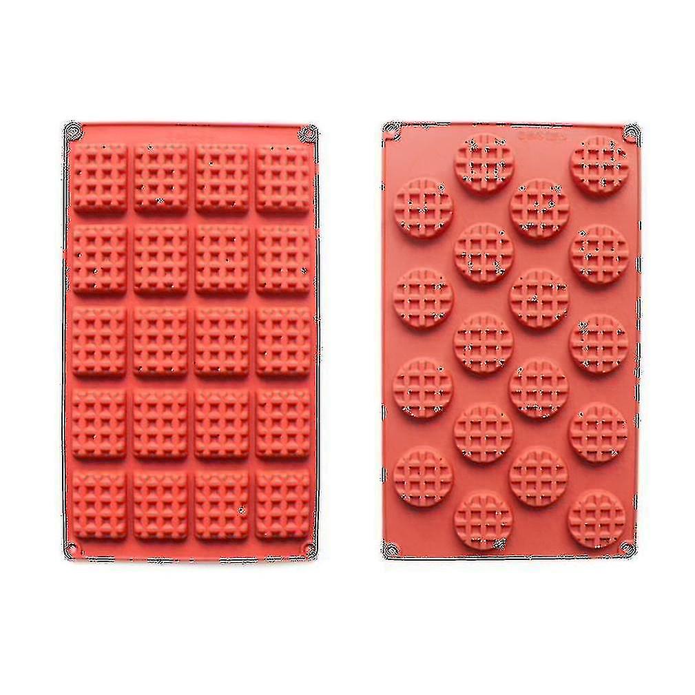2pcs 18 Square Diy Kitchenware Baking Tray Waffles Shape Silicone Mold Biscuit Mold High Quality