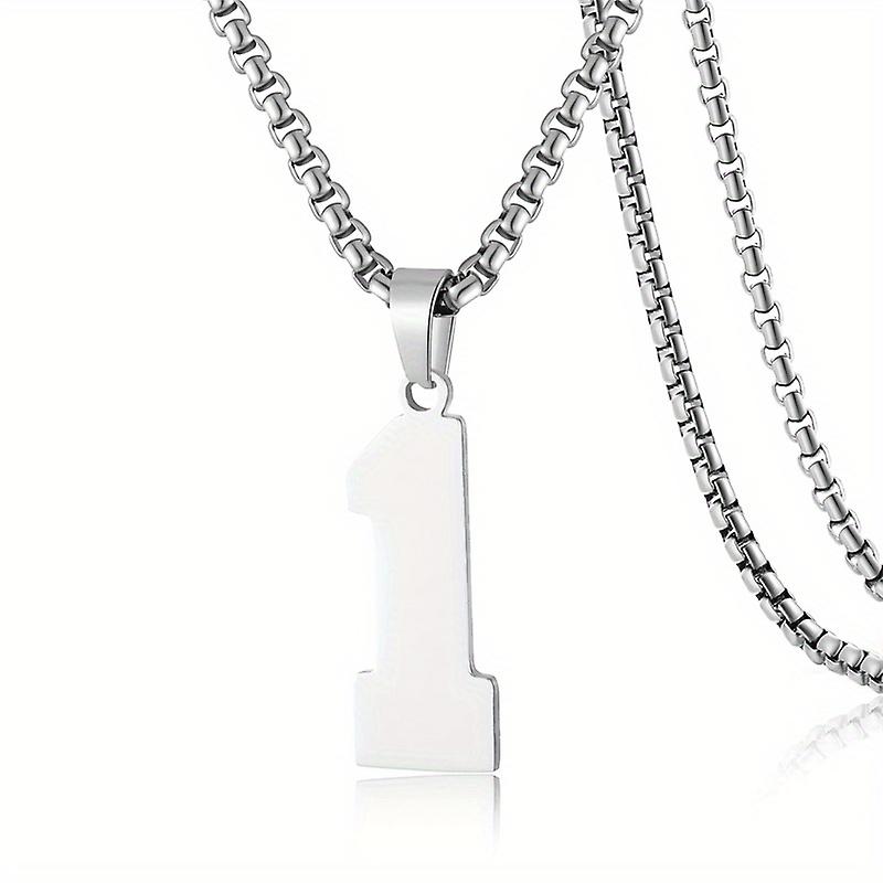 1pc מסוגנן נירוסטה גברים ספורטאים s שרשרת תליון מספר - מושלם עבור קבוצות כדורסל בייסבול ופוטבול - שרשרת ארוכה עם s