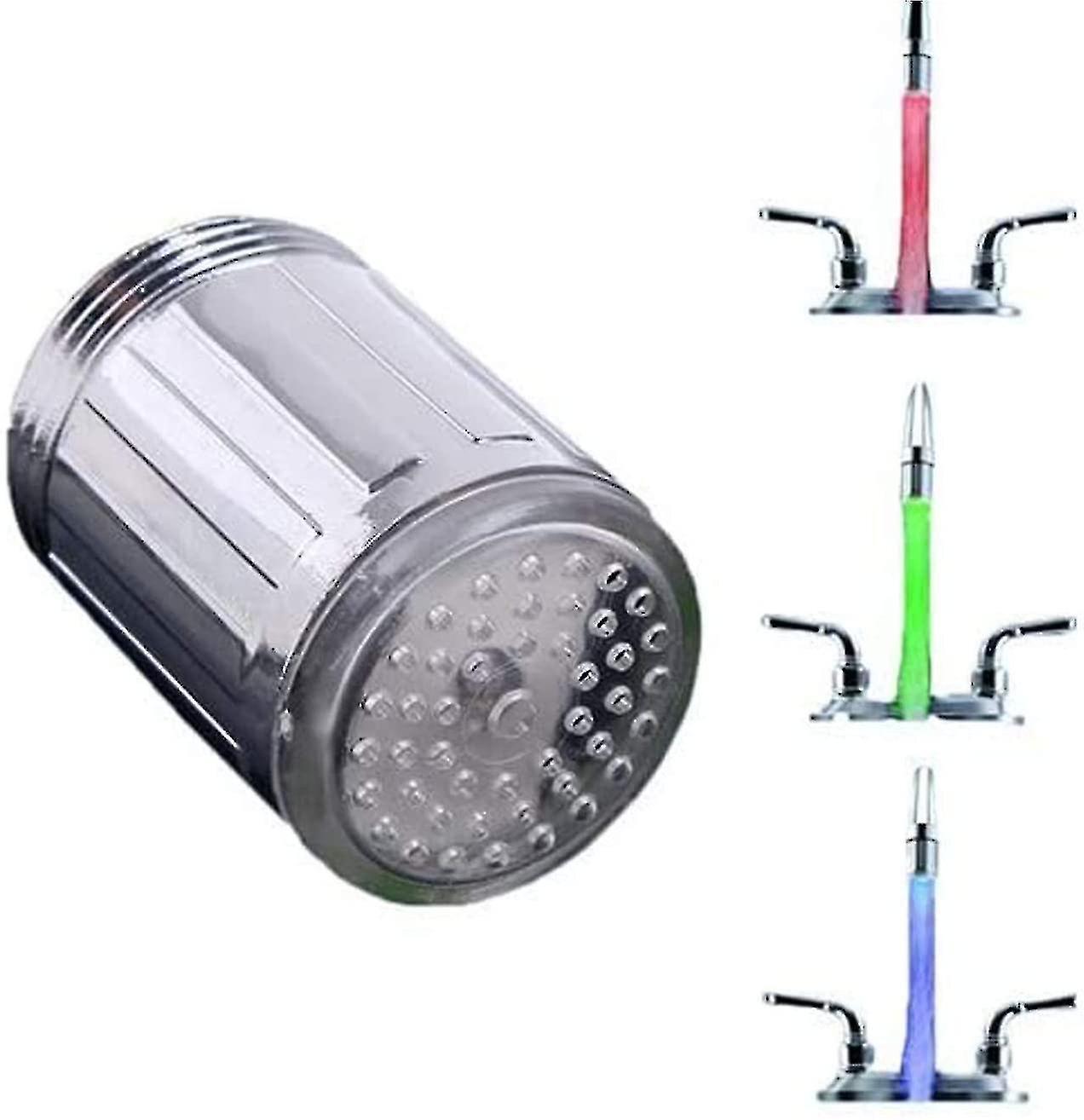 -Fargerik LED-vannkran, lysende LED-krandyse, 3 fargetemperaturfølsomme