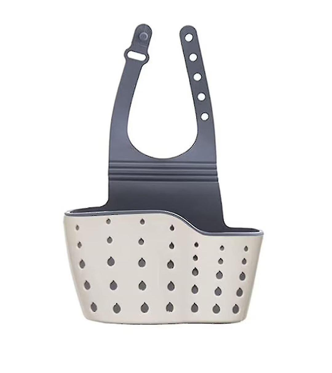 Kitchen Sink Sponge Holder, Portable Sink Shelf, Hanging Strainer Organizer Storage Bag With Adjusta