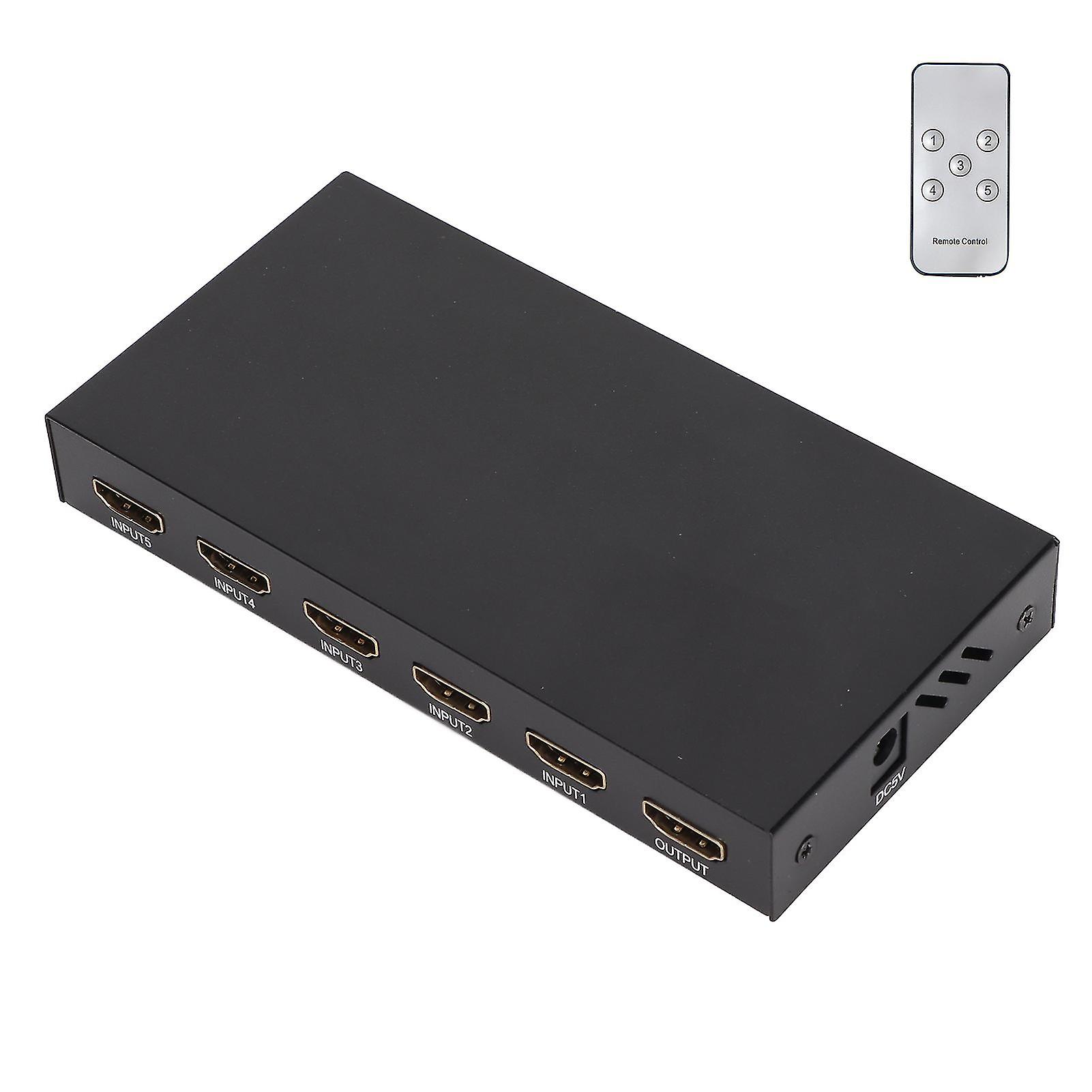 HD Multimedia Interface Switch 5x1 4Kx2K Support 3D Remote Control HD Multimedia Interface Switcher 100-240VAU Plug
