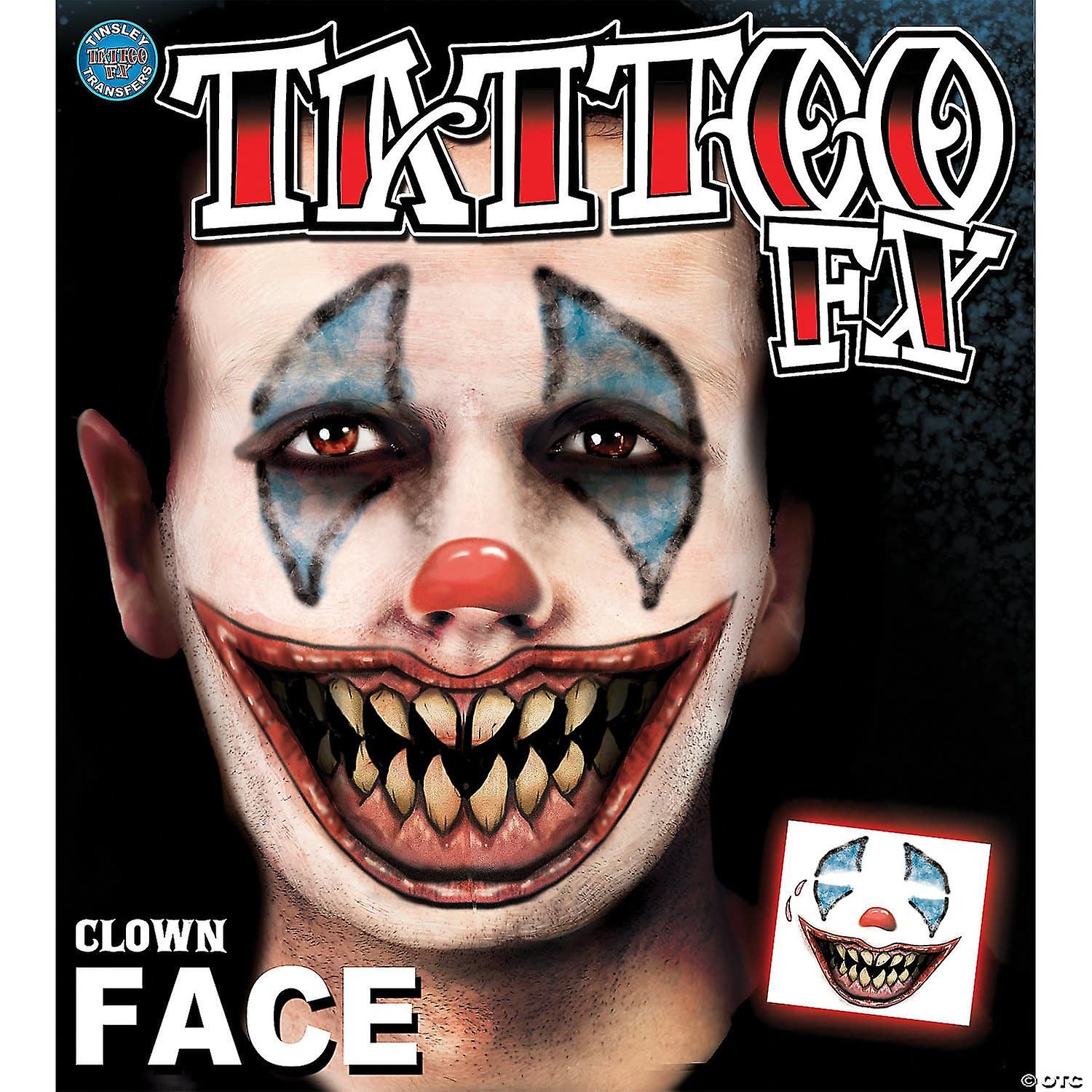 Bohóc arc tetoválás