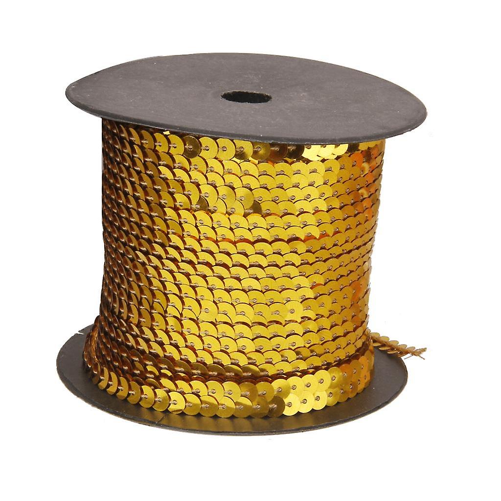 100Yards Sequin Trim Ribbon String Deep Gold