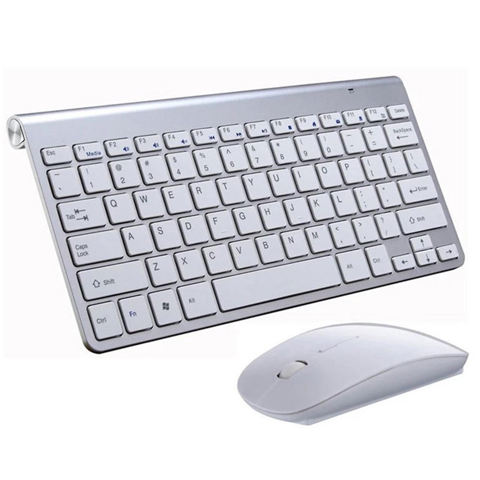 Cordless External Keyboard + Mouse Set Battery Powered Slim Keyboard 2.4G Automatic Pairing for Office PC Business Trip