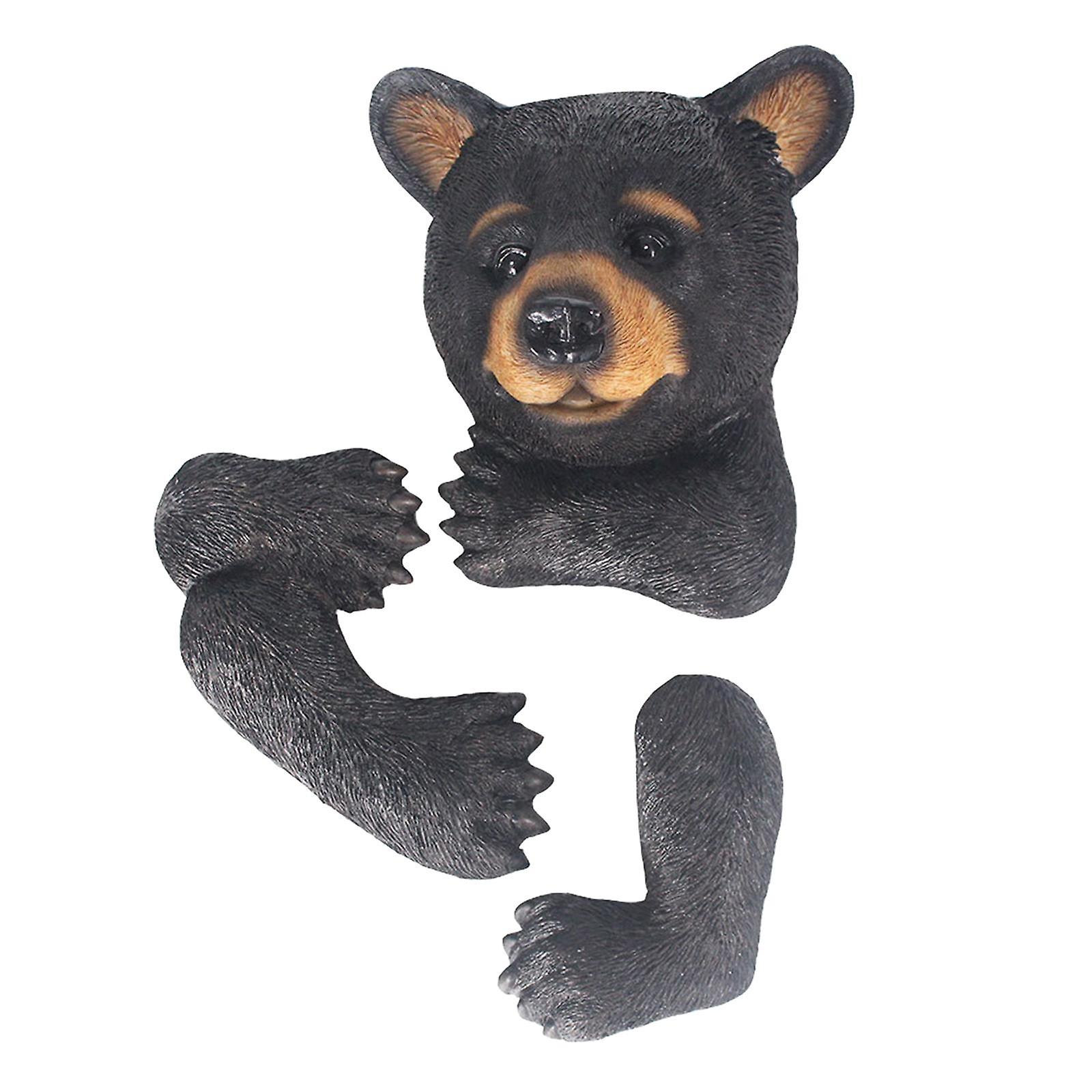 Simulation Black Bear Tree Hugger Creative Bear Figurine Home Decorations