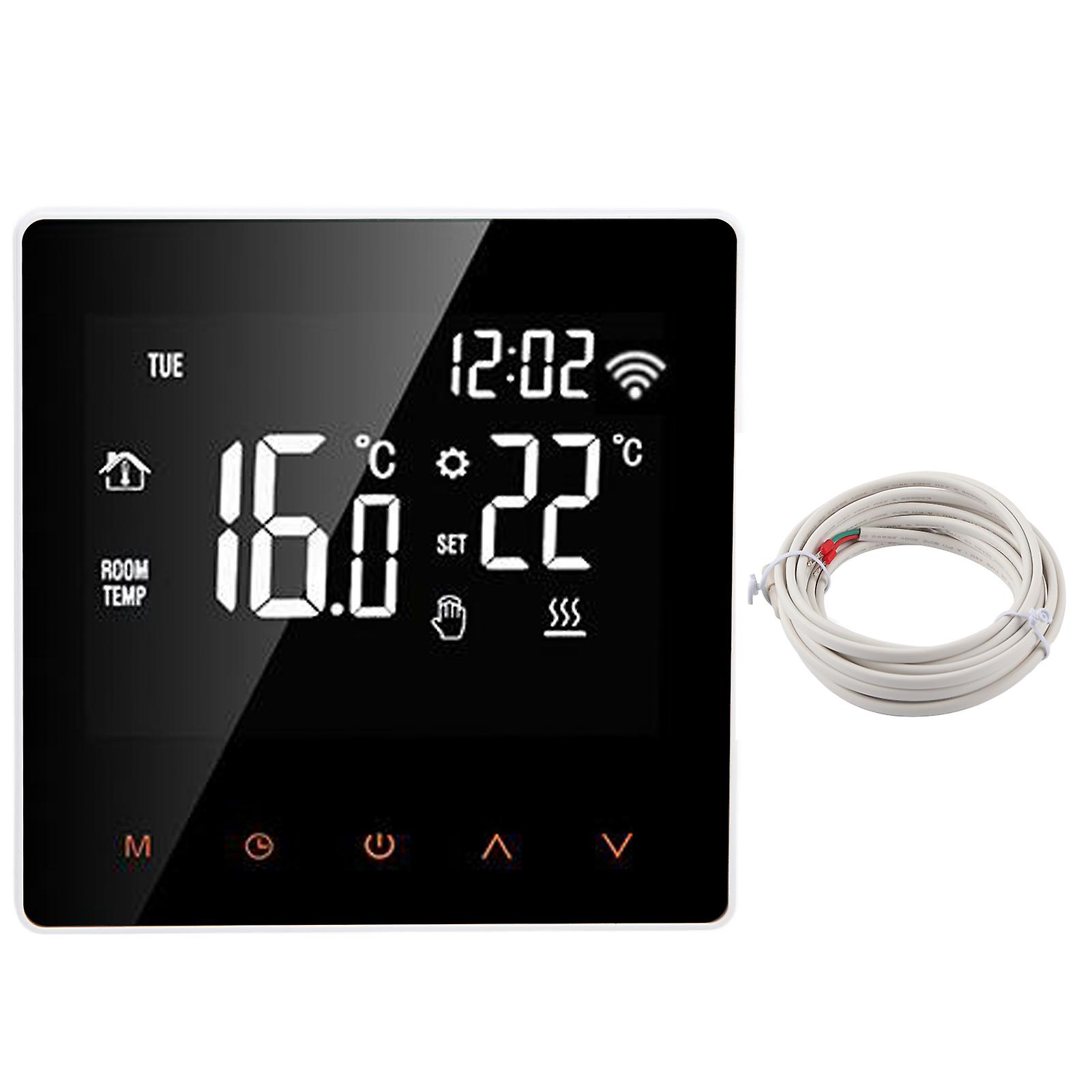ME81H Smart WiFi LCD Thermostat 16A AC230V for Electric Water Floor Heating Boiler Control Compatible with Tuya App White with Orange Button
