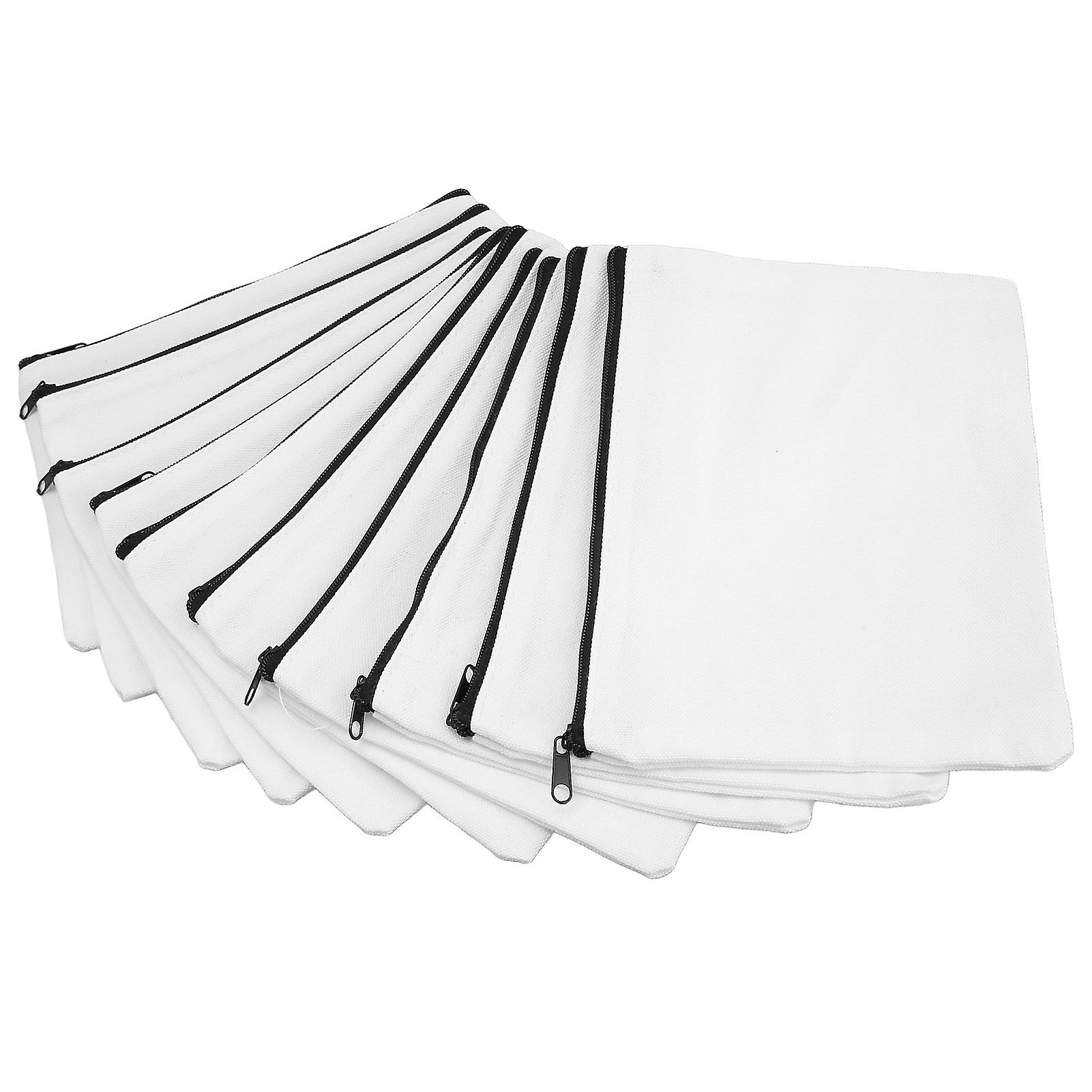 10 قطع قماش حقيبة فارغة 7.8x5.7in لينة خفيفة الوزن تنعيم سستة DIY حقيبة الحرفية للماكياج القرطاسية السفر 