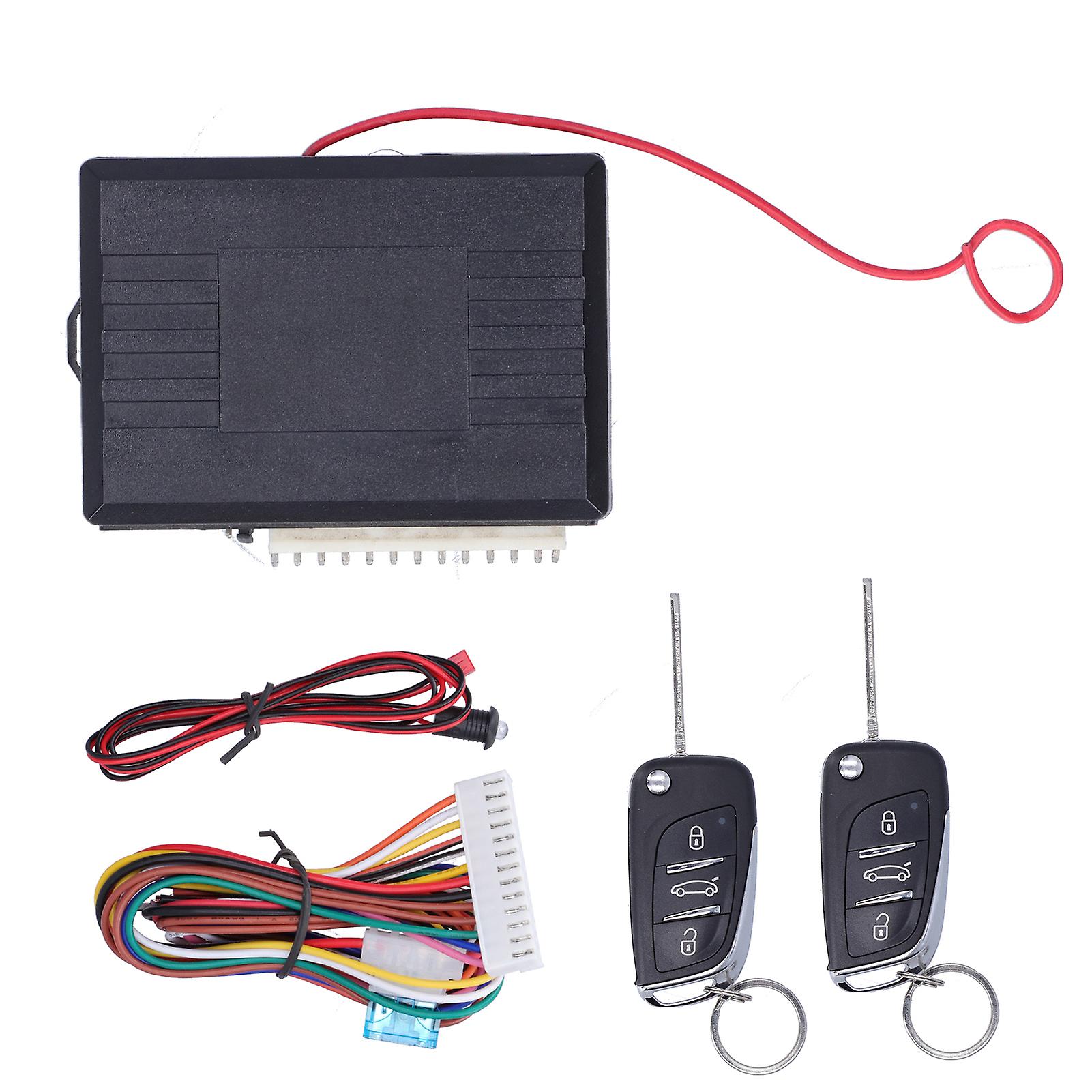 Universal Remote Control Security Door Lock Kit Auto Keyless Entry System W/LED Indicator