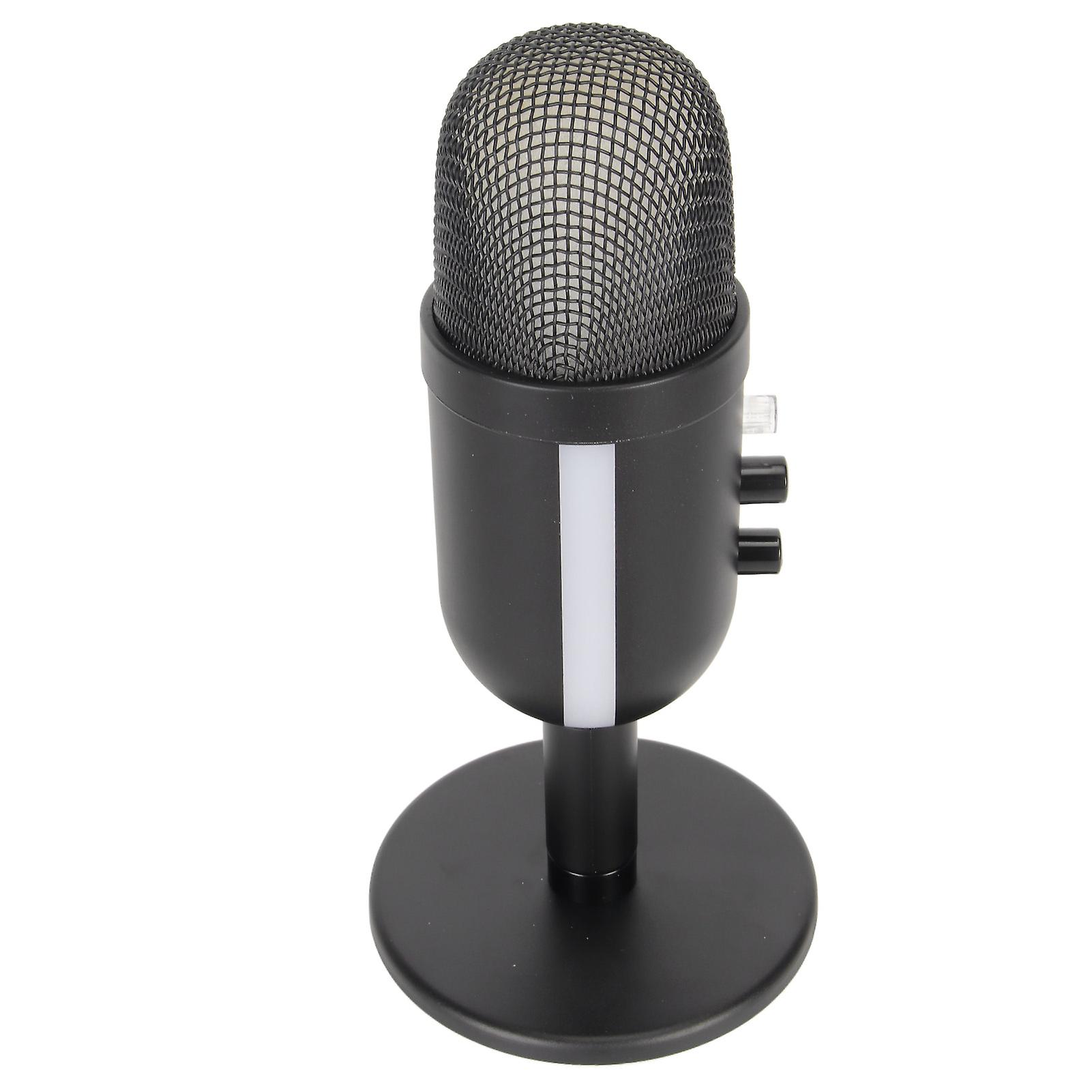 USB Microphone Noise Canceling RGB Light Computer Condenser Mic with Reverb Processing for OS X for Windows for PS4 