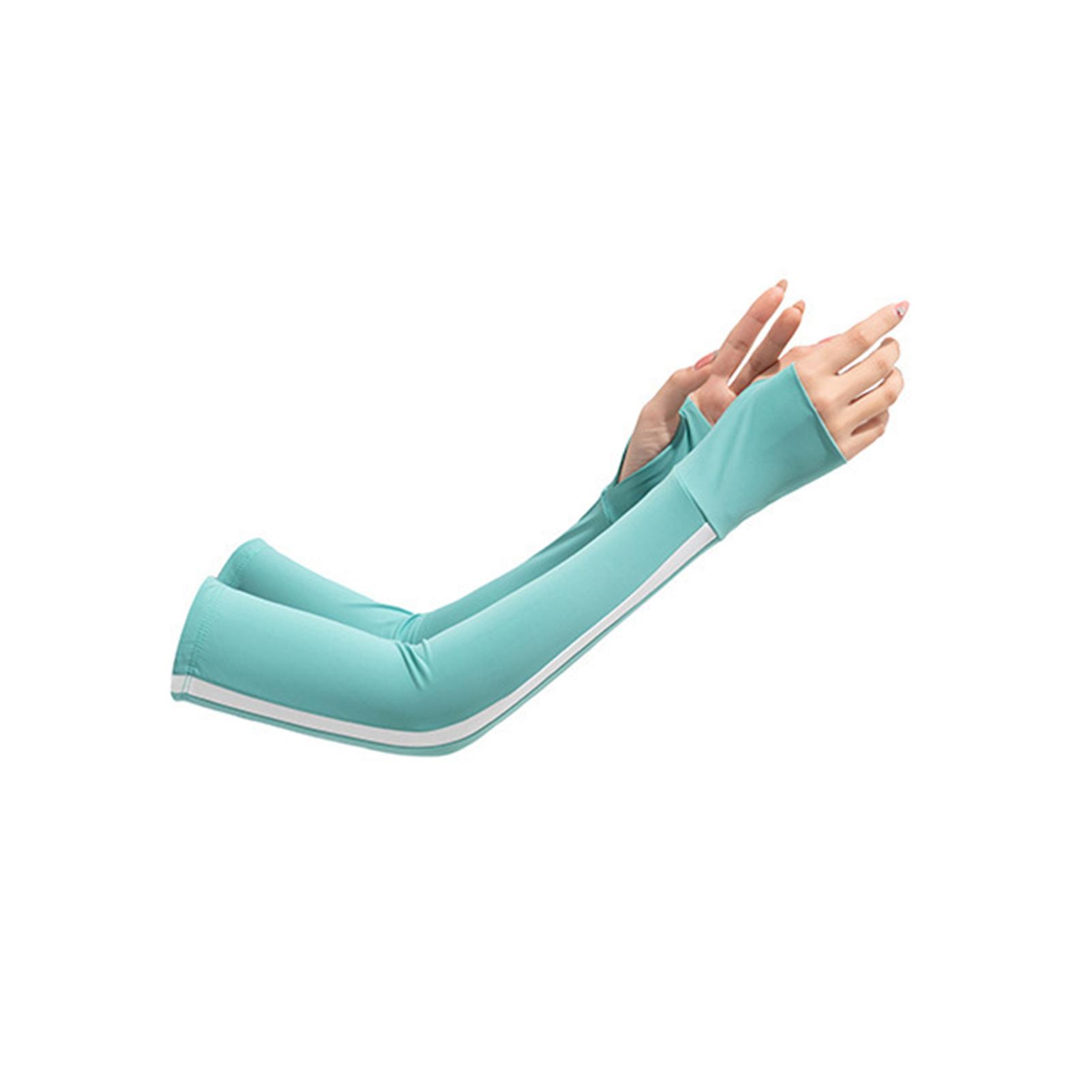 1 Pair Moisture-Wicking Arm Sleeves Solid Color High Elastic Super Soft Breathable Quick-drying UV-proof Sports Arm Sleeves