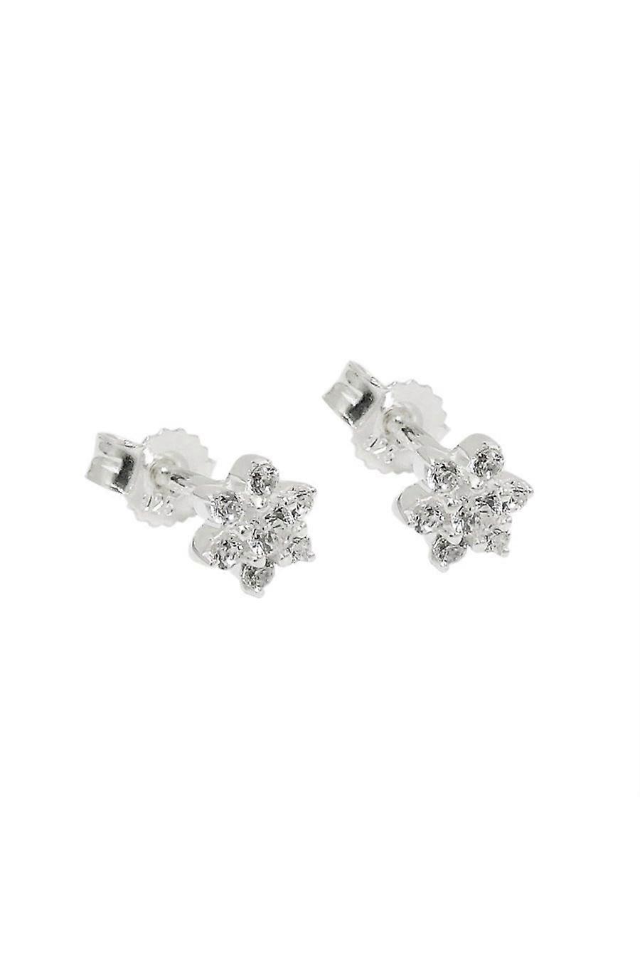 Stud Earring Flower Zirconia Silver 925 - Gl93737