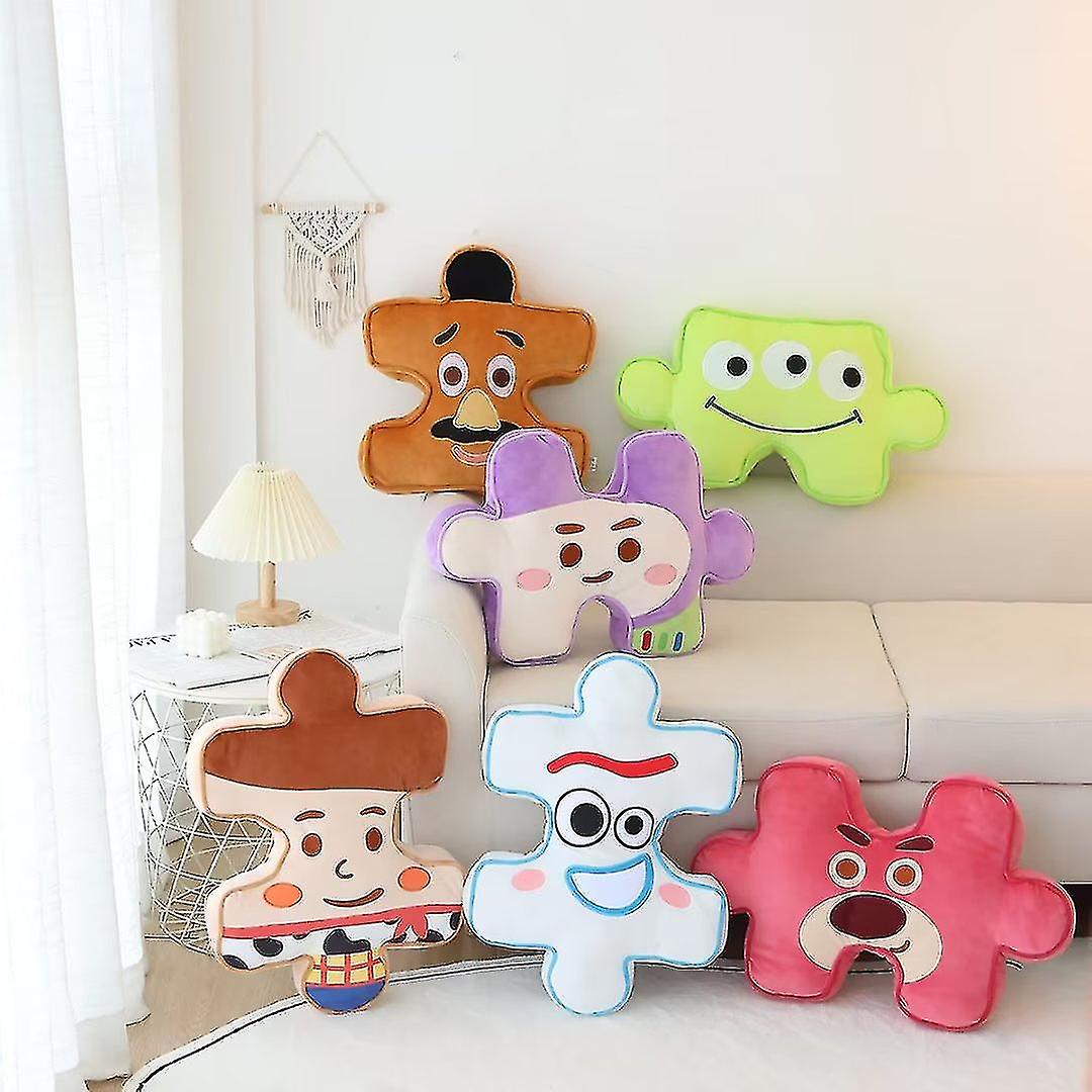 Cartoon Puzzle Series Soft Plush Cute Throw Pillow Pillow On Bed Sofa Pp Cotton Filling