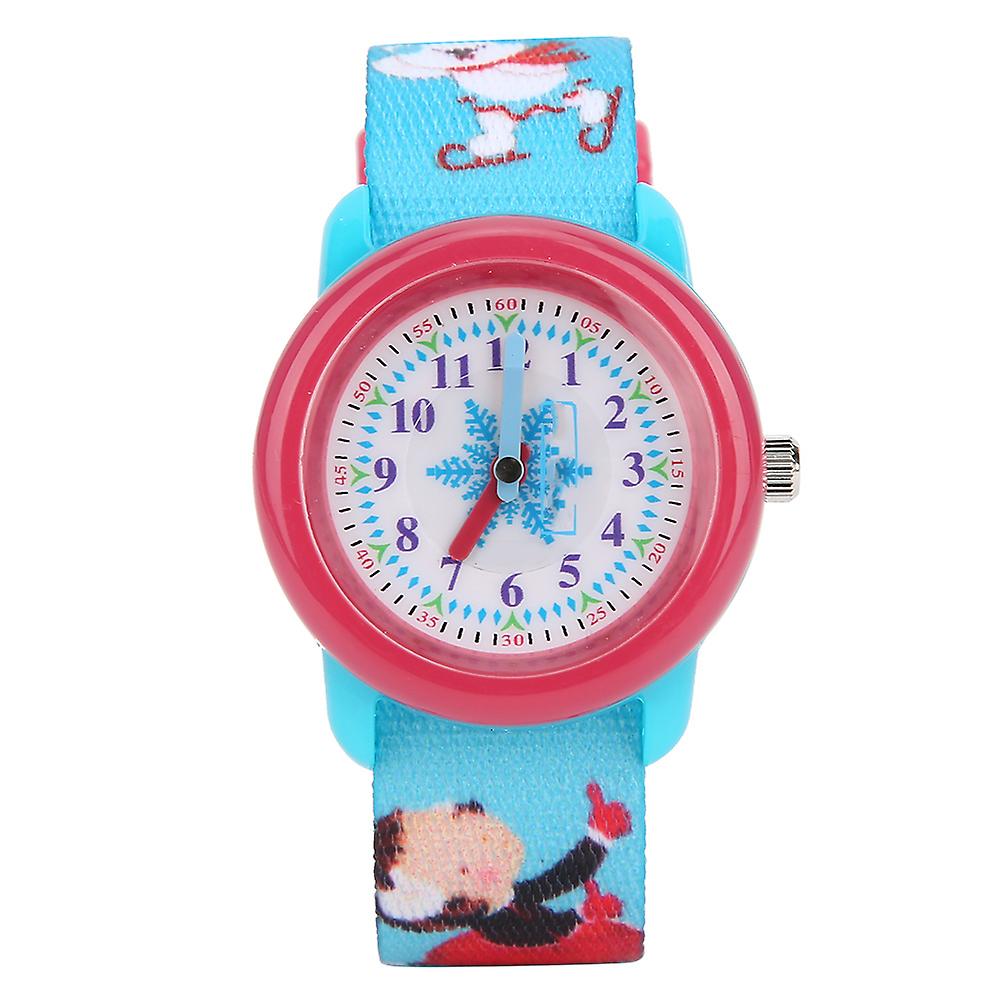 Children Waterproof Cartoon Watch Snowflake Pattern Wrist Watch Time Recognition Tool