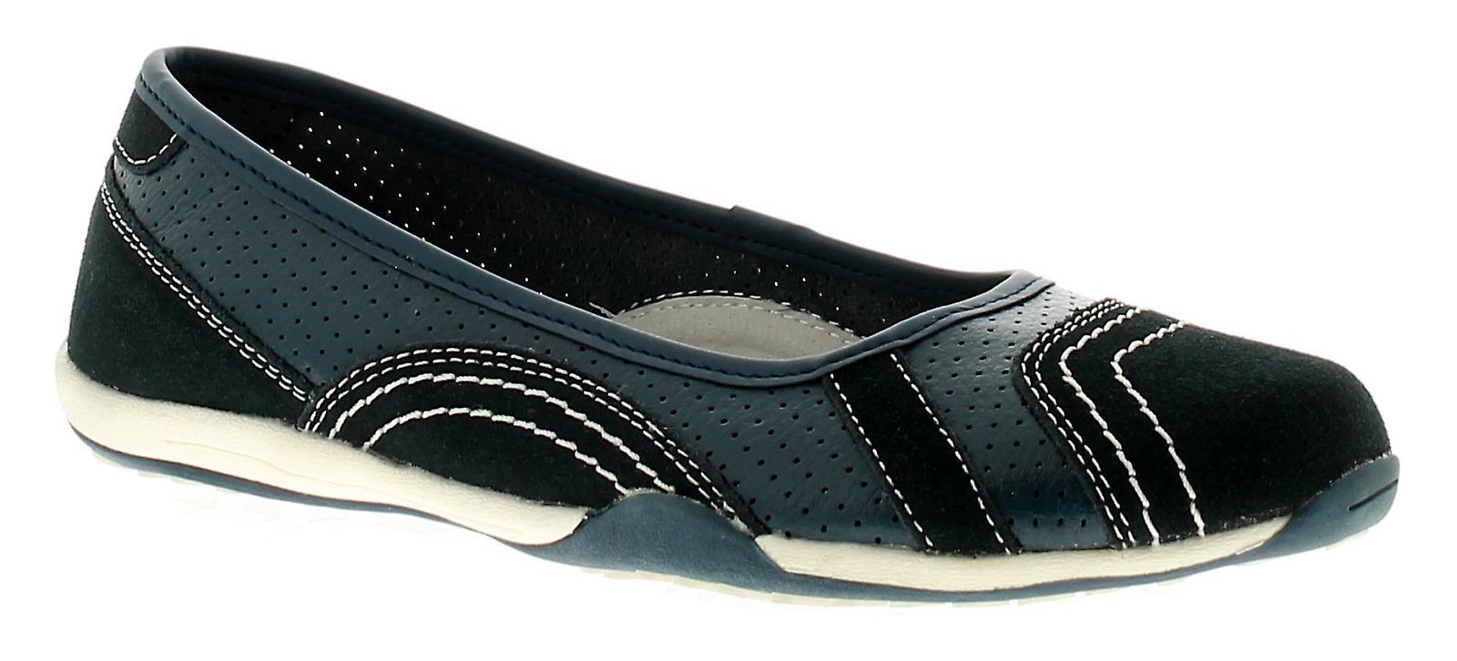 Strollers Womens Flat Shoes jackie leather Slip On navy