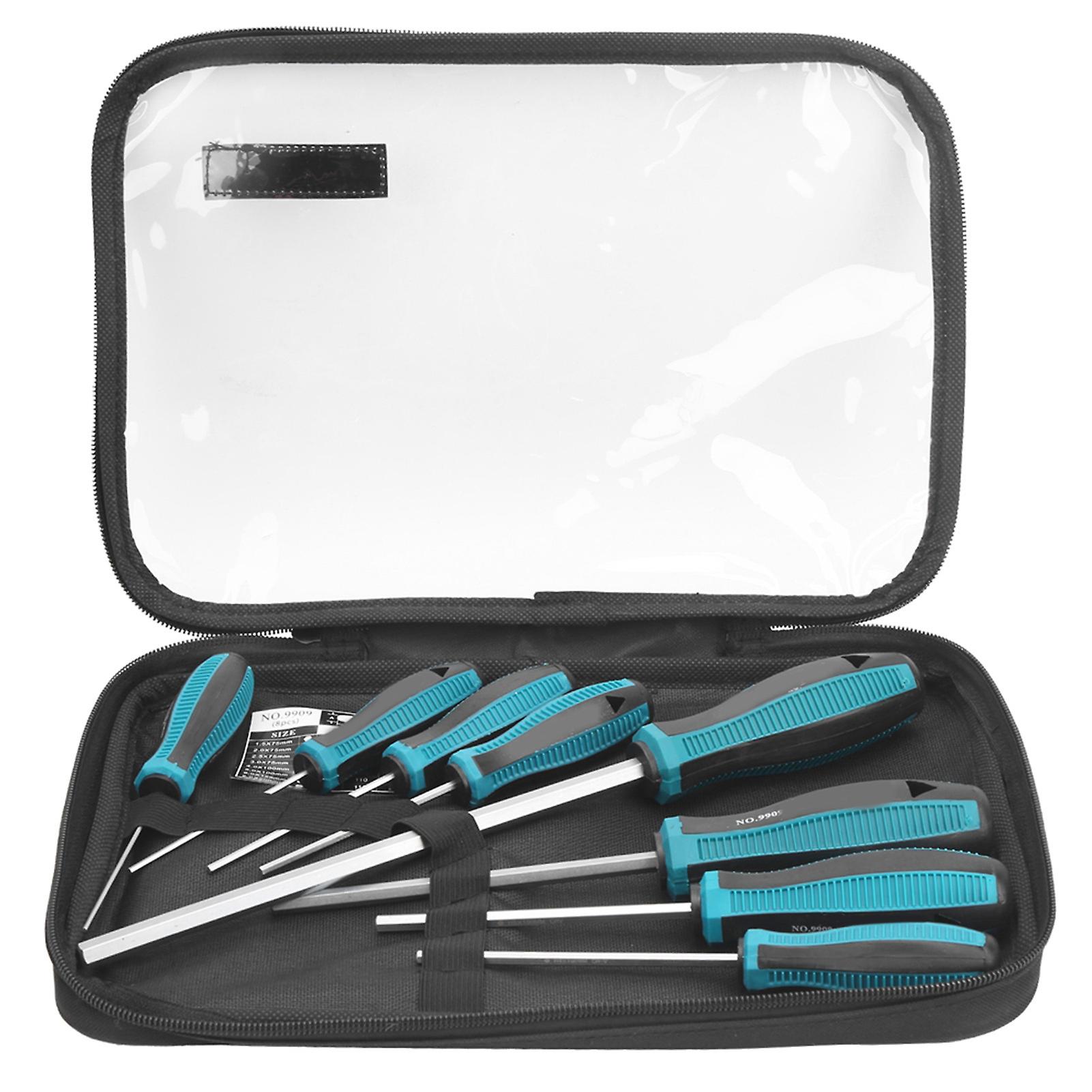 8pcs FlatHead Hex Screwdriver Daily Using Maintaining Tool Magnetic Head with Storage Bag