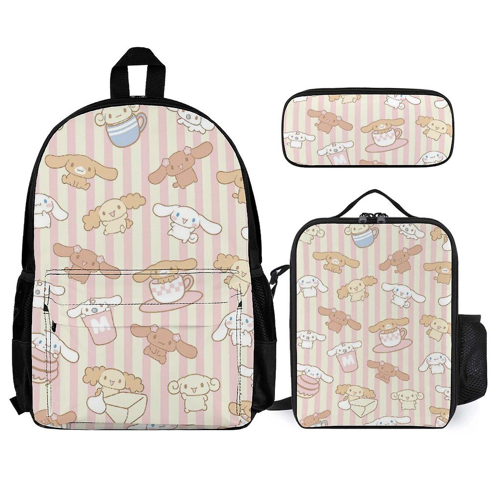 Cinnamoroll Backpack Set, Backpack with Lunch Box And Pencil Case 3pcs Set