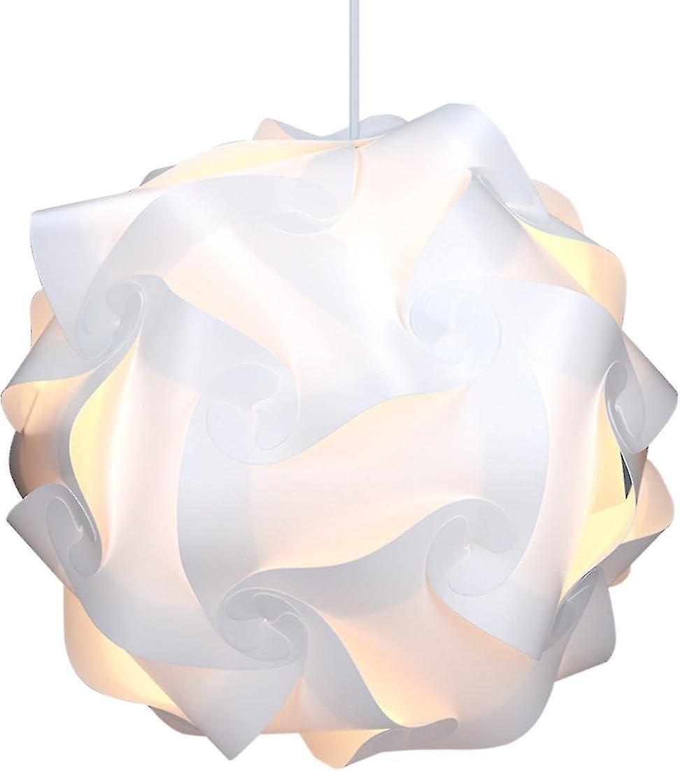 Puzzle lamp with XL lampshade - IQ luminaire 30 pcs 15 designs white light - Diameter approx. 40 cm