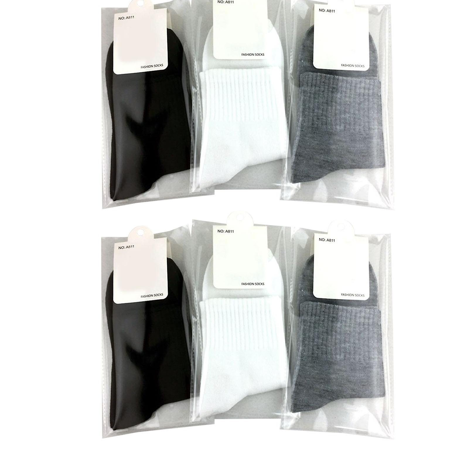 12 Pairs Cotton Polyester Socks Men Simple Elegant Soft Breathable Pure Color Socks Fo Office Work Assorted Color Free Size