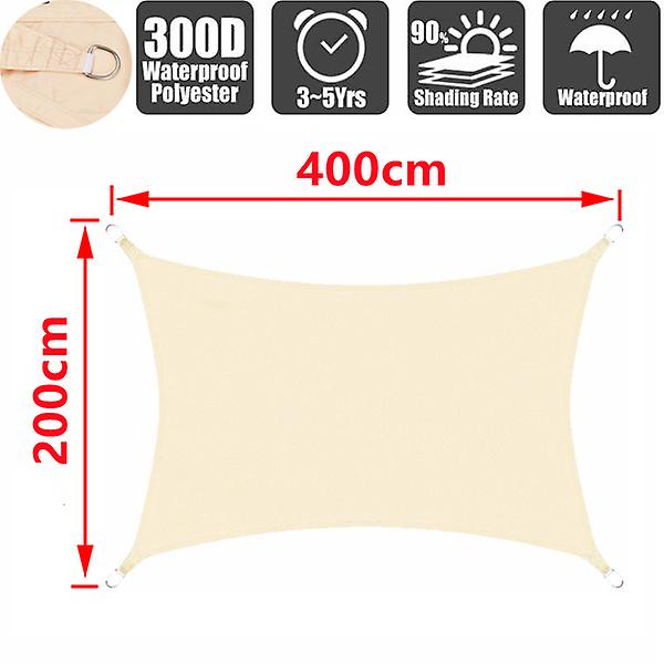 300d Outdoor Awning Waterproof Shade Sail Garden Canopy For Patio Car Canvas Awning Rectangular Swimming Pool Awning Shade Sail