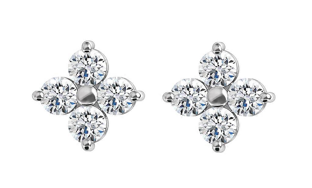 Round Diamond Stud Earrings 14k White Gold (1.87 Ct, F Color, VS Clarity)