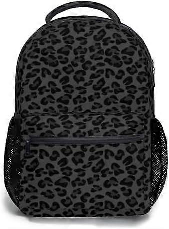 حقيبة ظهر طباعة ليوبارد للأطفال حقيبة كتب مدرسية خفيفة الوزن مع جيب جانبي جيب أمامي بسحاب حقيبة كمبيوتر محمول مقاومة للماء Daypack حقيبة كمبيوتر محمول