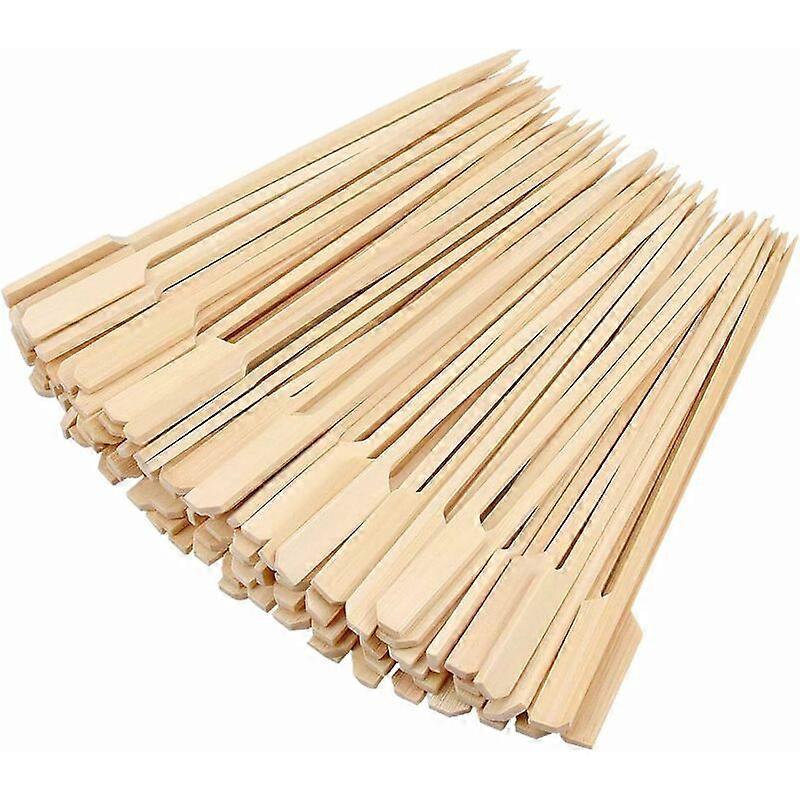 Barbecue Bamboo Skewers, 12cm Natural Wooden Barbecue Sticks, Bamboo Skewers for Barbecue Party Buffet Cocktail Meat Fruit (12CM (Pack of 100 Sticks)