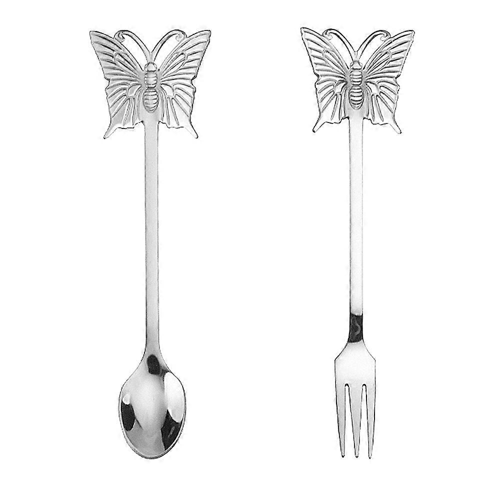 Stainless Steel Scoop with Fork Convenient Tableware Exquisite Flatware