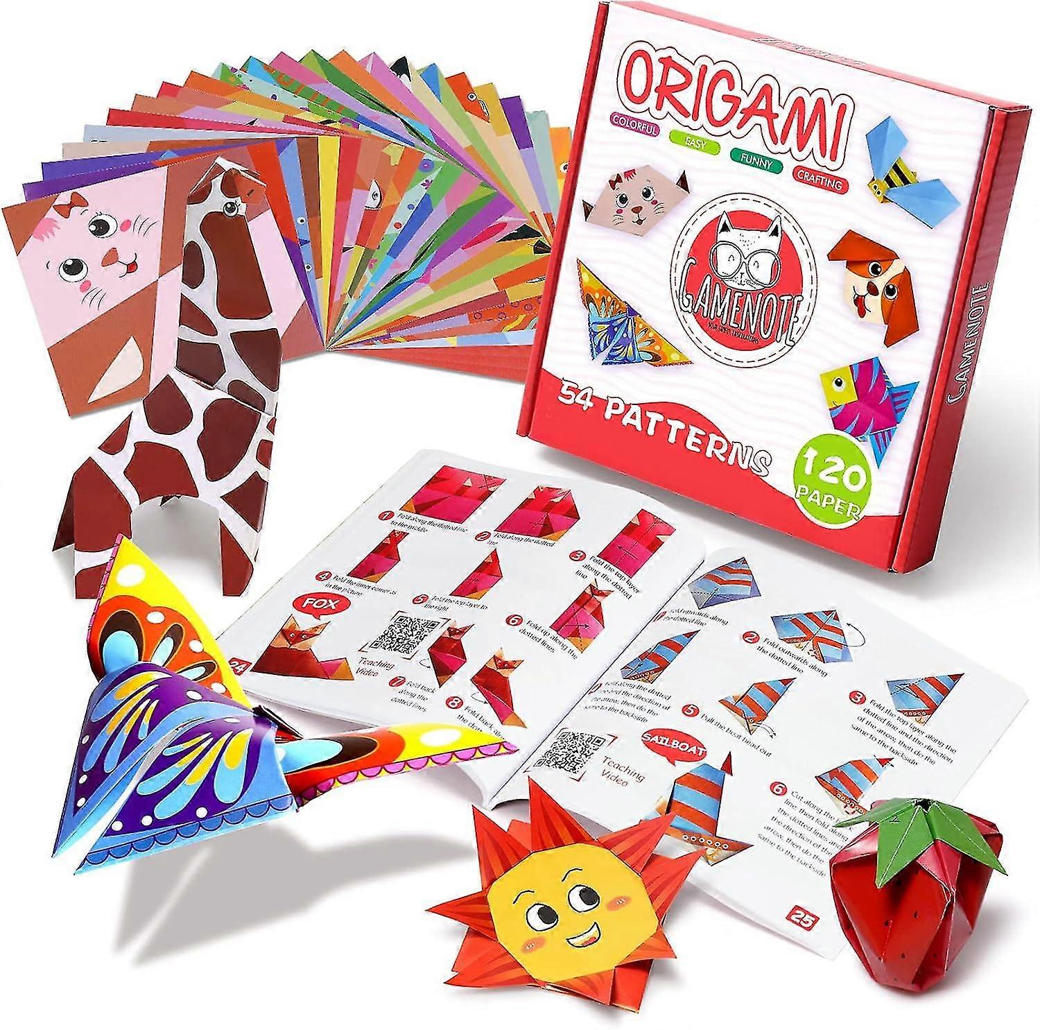 Kinder-Origami-Set mit 120 doppelseitigen Papierblättern