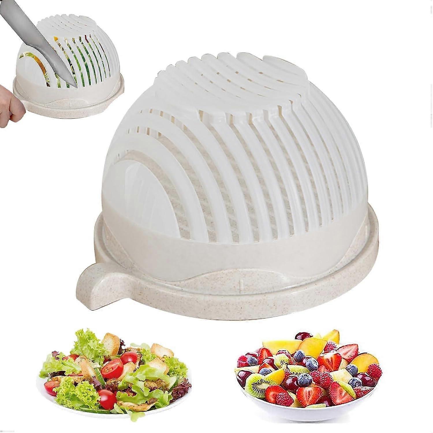 Fruit and Vegetable Cutter Bowl, Veggie Chopper, Salad Chopper Bowl, Slicing Salads and Fruits, Make Fresh Salad Easily