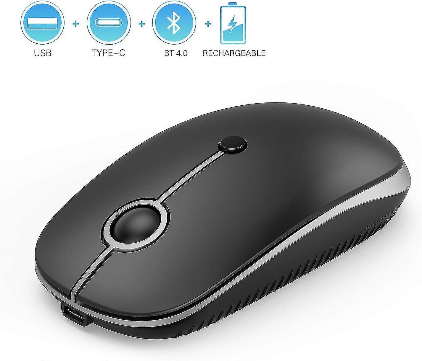 Rechargeable 2.4GHz Wireless Mouse Slim Triple Mode Mouse USB
