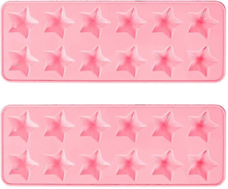 2 Pack 12 Cell Magic Stars Candy Mold(pink)