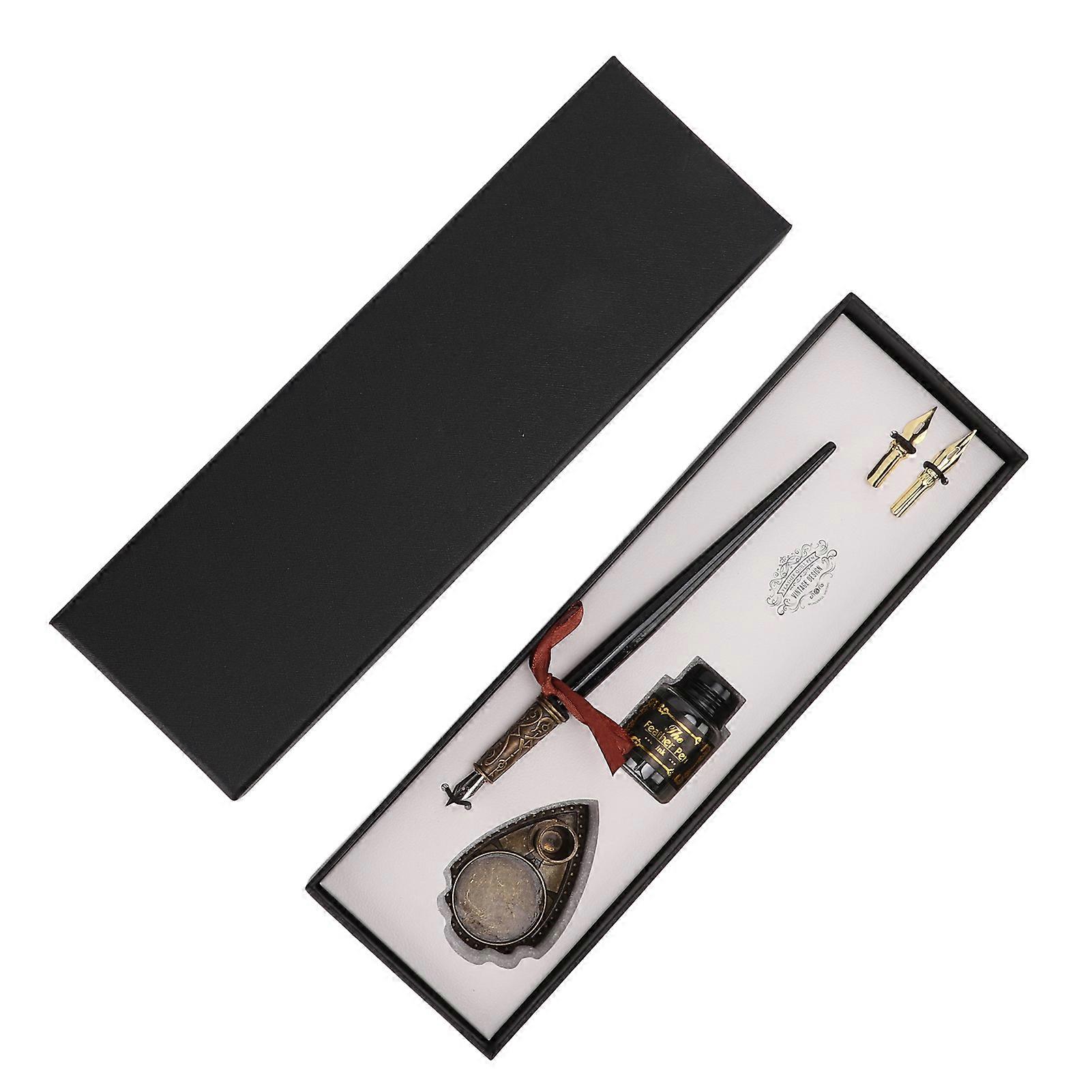 Feather Pen Set Durable Creativity Easy Writing Stationery Gift Box for Lover Teacher Classmate Gift