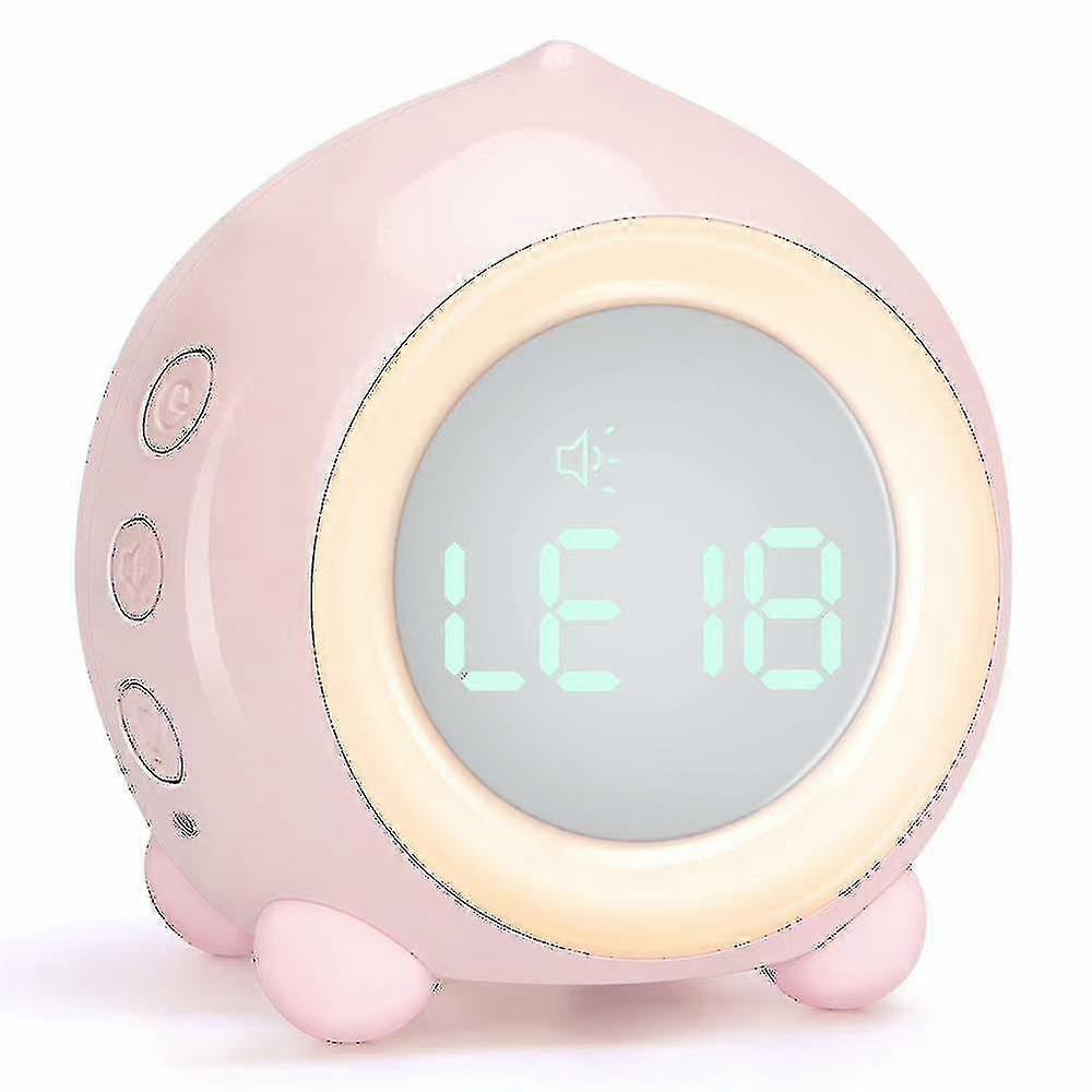Digital Alarm Clock, Cute Peach Led Bedside Alarm Clock With Night Light, Usb Powered Small Alarm Cl