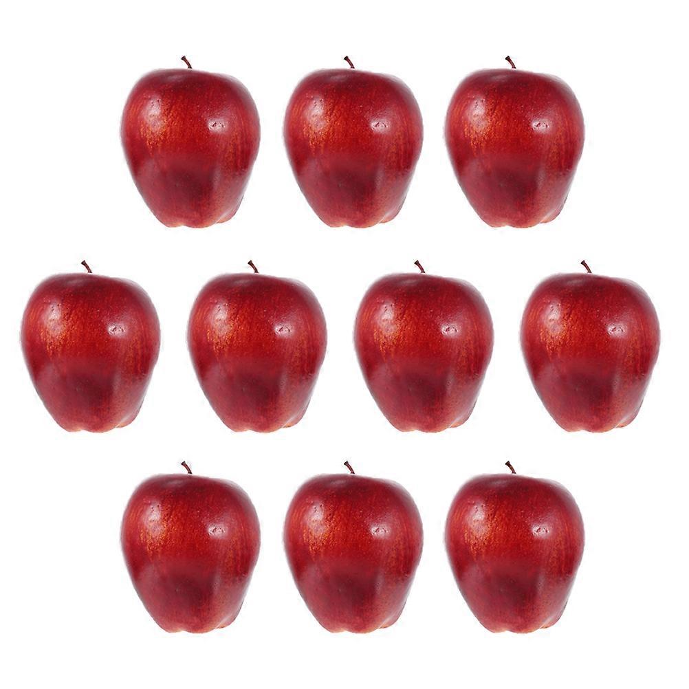 10pcs Fake Red Apples Delicious Apple Model Photo Props Lifelike Apples Fruit Models